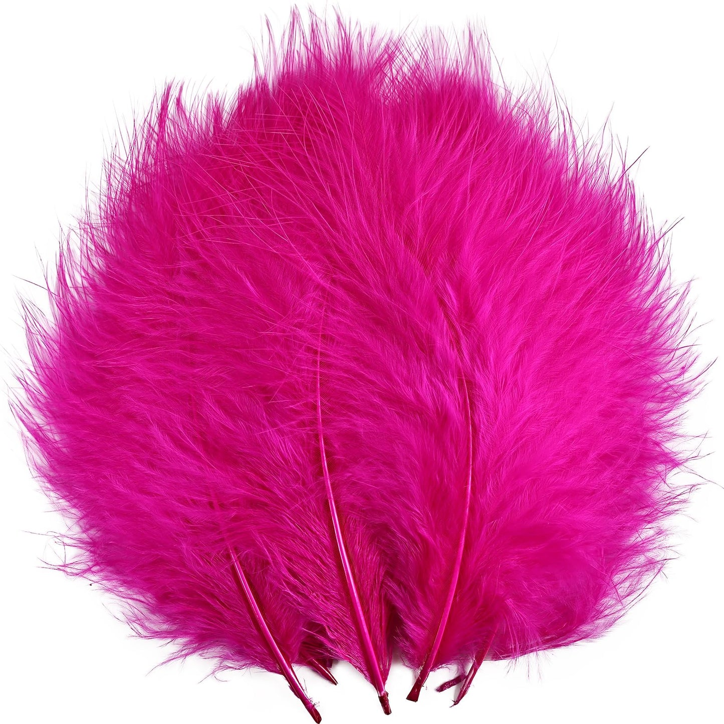Fluffy Turkey Marabou Feathers 100pcs for Craft Dream Catcher Decoration - 4-7Inches Natural Feathers (Green) BST220