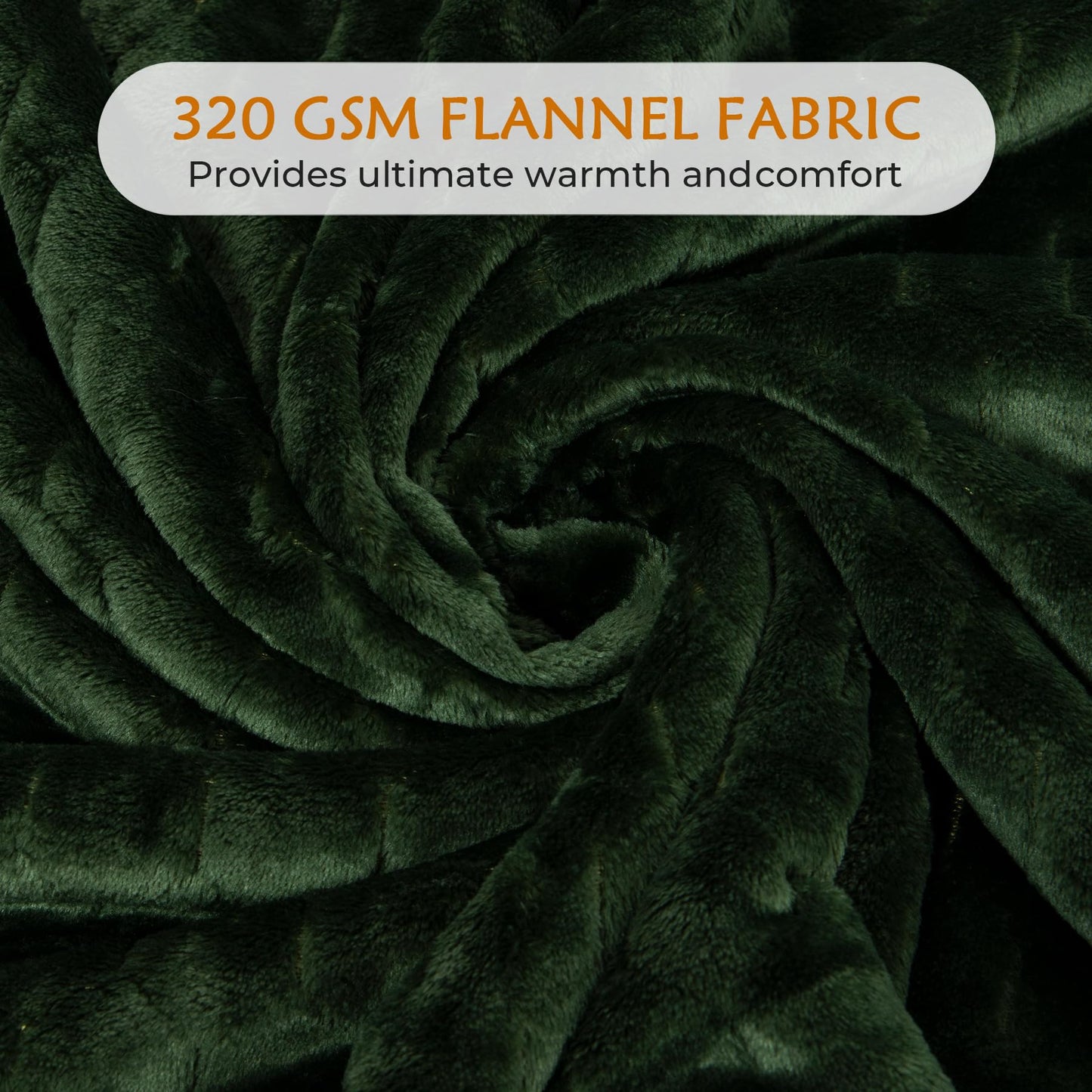 TOONOW Fleece Blanket Super Soft Cozy Throw Blanket 50" x 60", Lightweight Fuzzy Comfy Textured Flannel Blanket Warm Plush Throw Blankets for Couch, Sofa, Bed, Emerald WN420