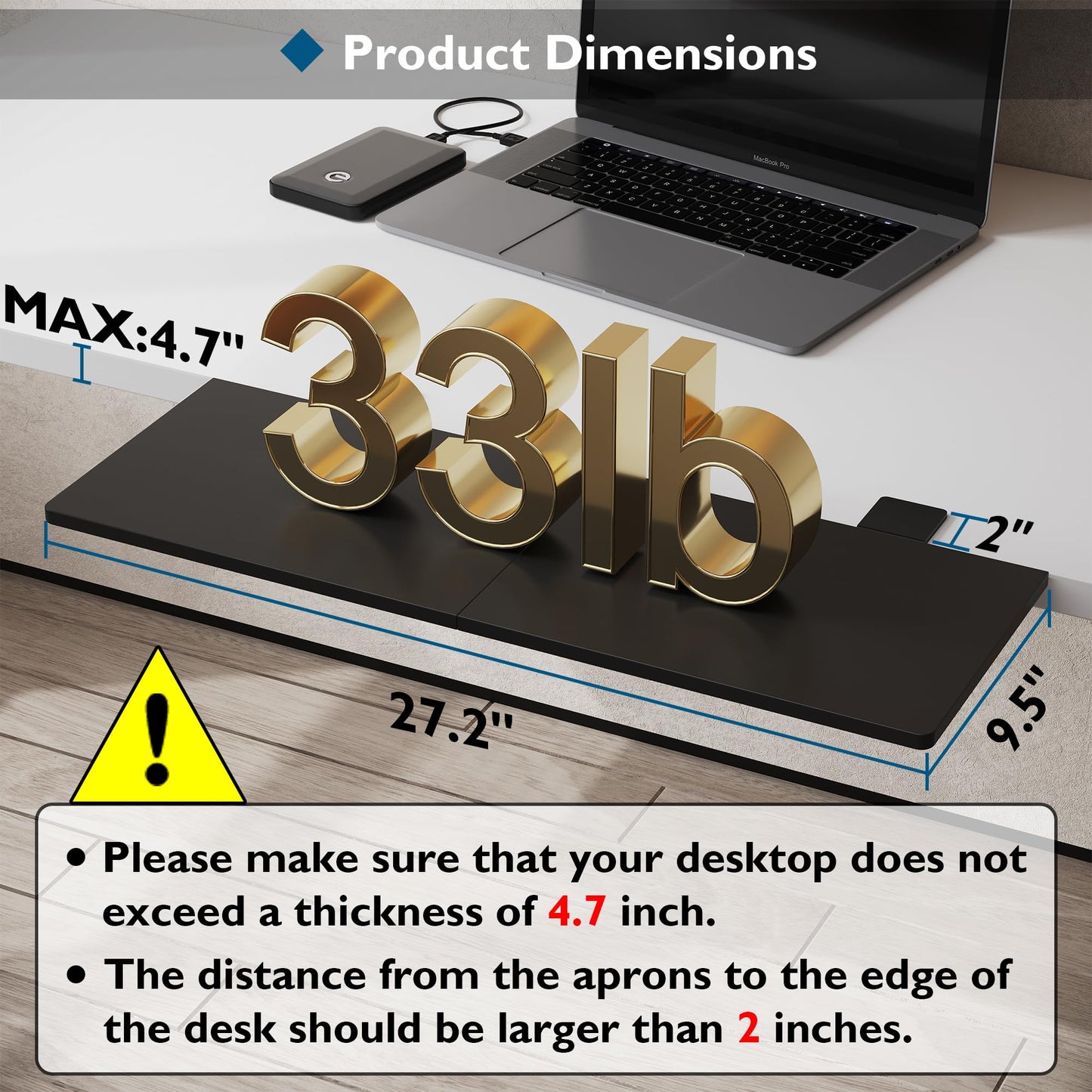 BONTEC Ergonomic Desk Extender Tray, 9.5"x9.1" Wrist Rest Shelf | 90°Foldable Elbow Support, Table Mount Arm, Clamp on Computer Arm Rest for Desk, Office & Home Use,Durable Easy to Install BST202