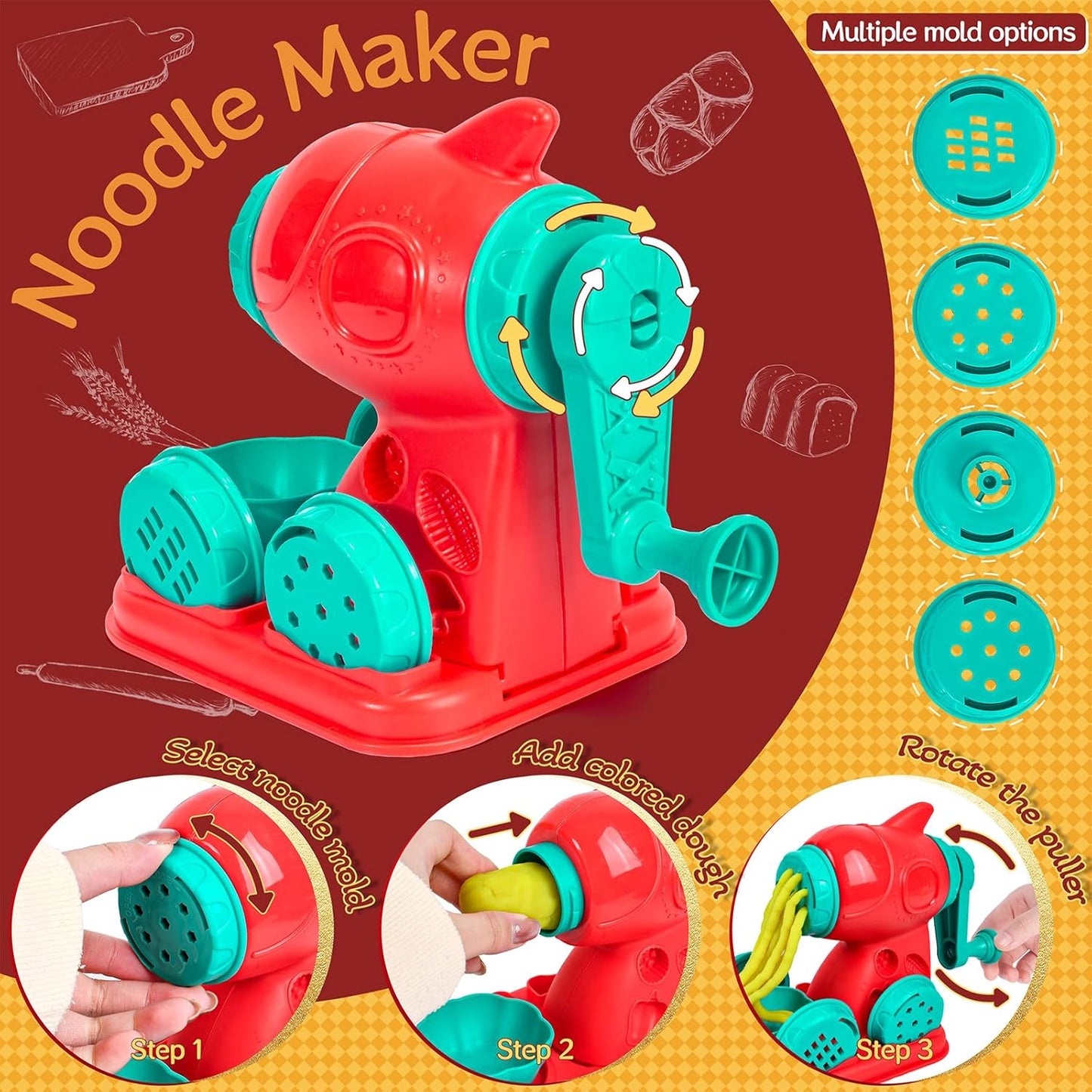 Three in one clay Machine DIY Fun Clay wheat flour 12 colors of clay 64