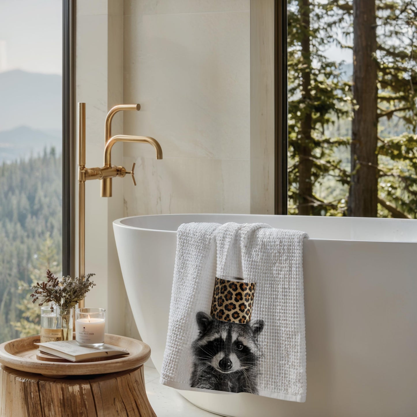 Funny Bear Bathroom Hand Towels Set of 2, Hello Sweet Bear Bathroom Decor, Funny Wild Animal Hand Towels for Washroom Restroom Decor, 16x24 Inch BST326L