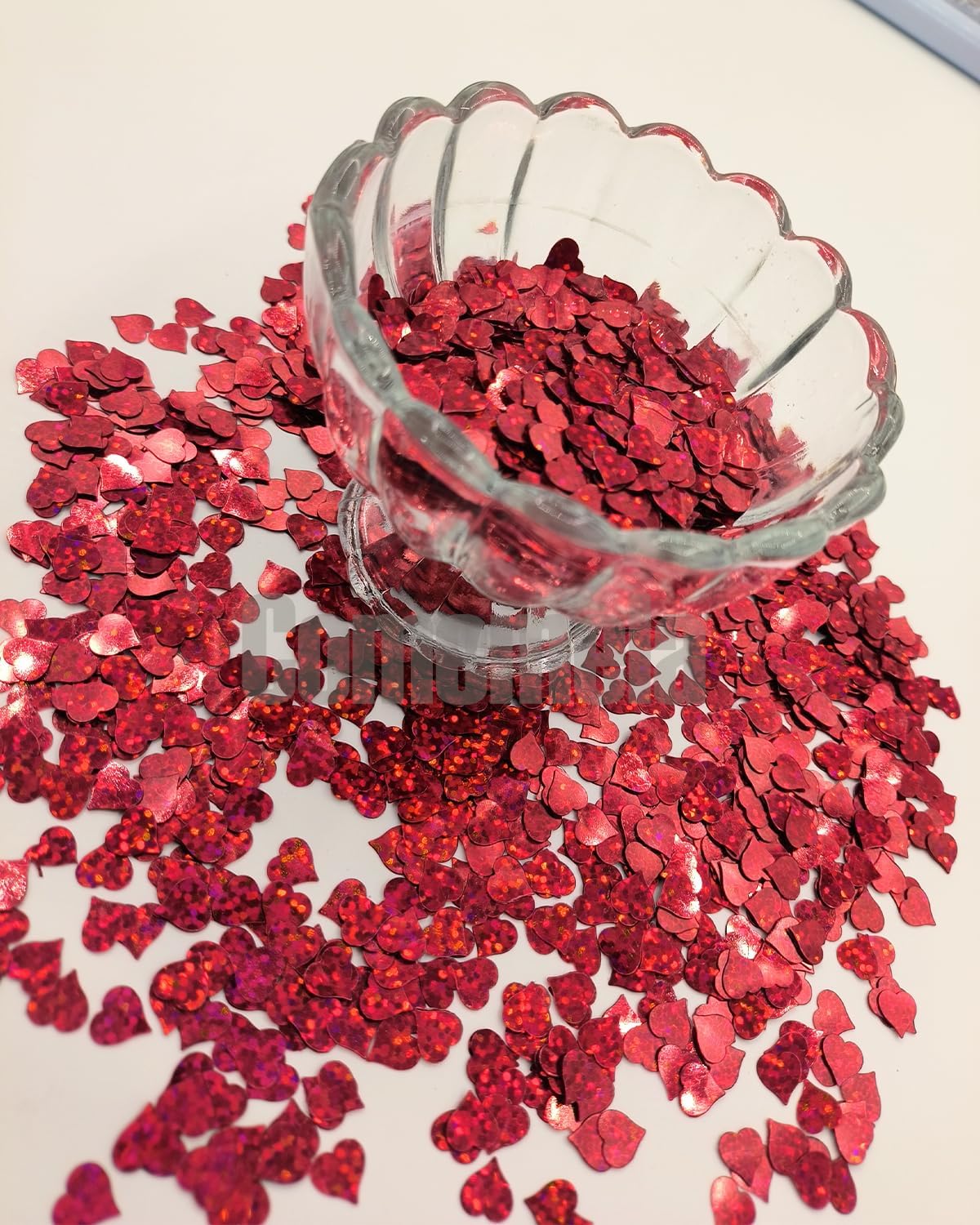 Heart Confetti Bulk - Glitter Hearts Shaped Sprinkles for Weddings, Valentines Day Decorations, Photo Shoots, Envelope Stuffing, Party Supplies & Memory Keepsakes (Red) BST326L