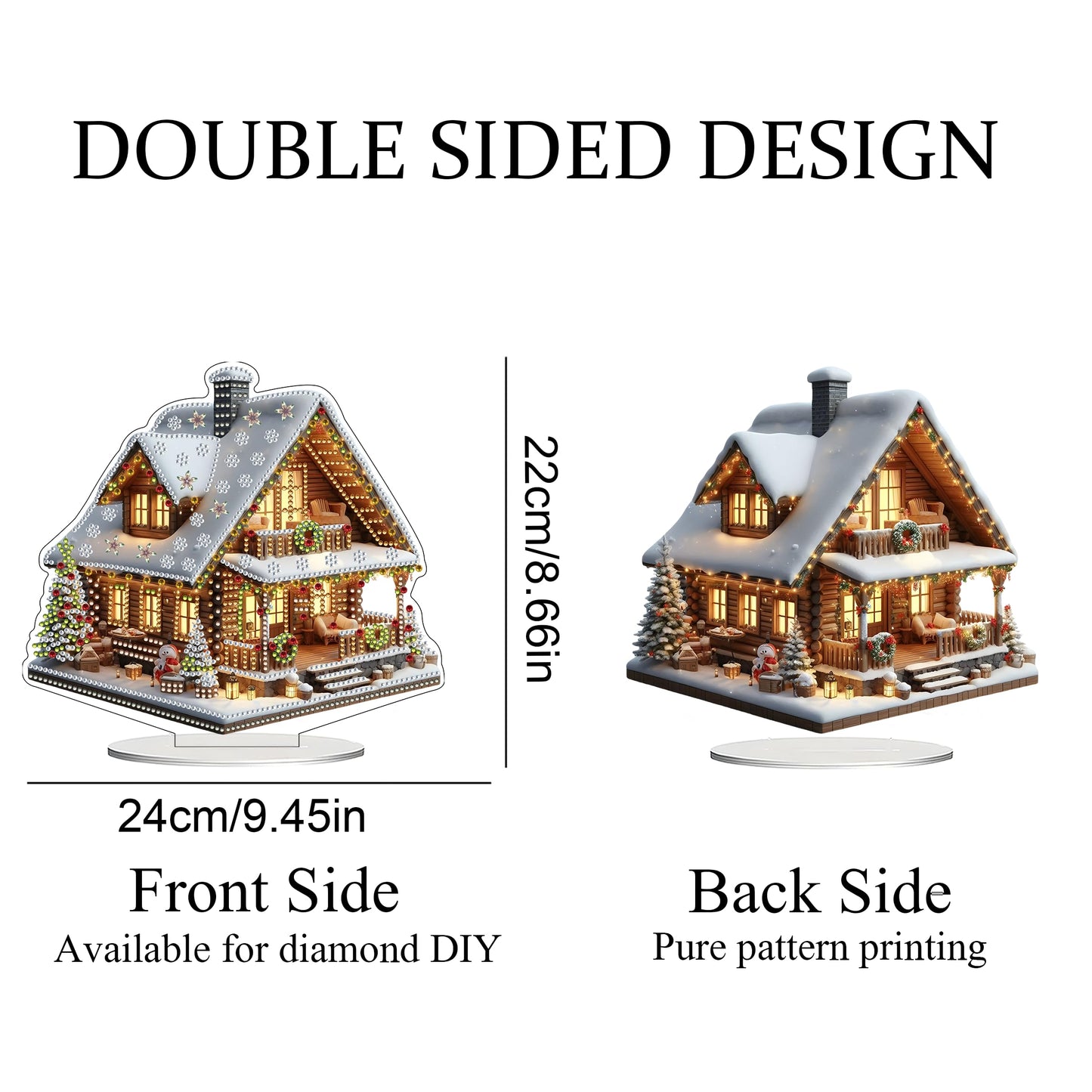JJFox DIY 5D Tabletop Diamond Art Painting Kit， Desktop Ornament Special Shaped Rhinestone Desk Placement Ornament，Home Office Stand Up Gem Painting Craft Kit，Gift (Father Christmas-2) BST202