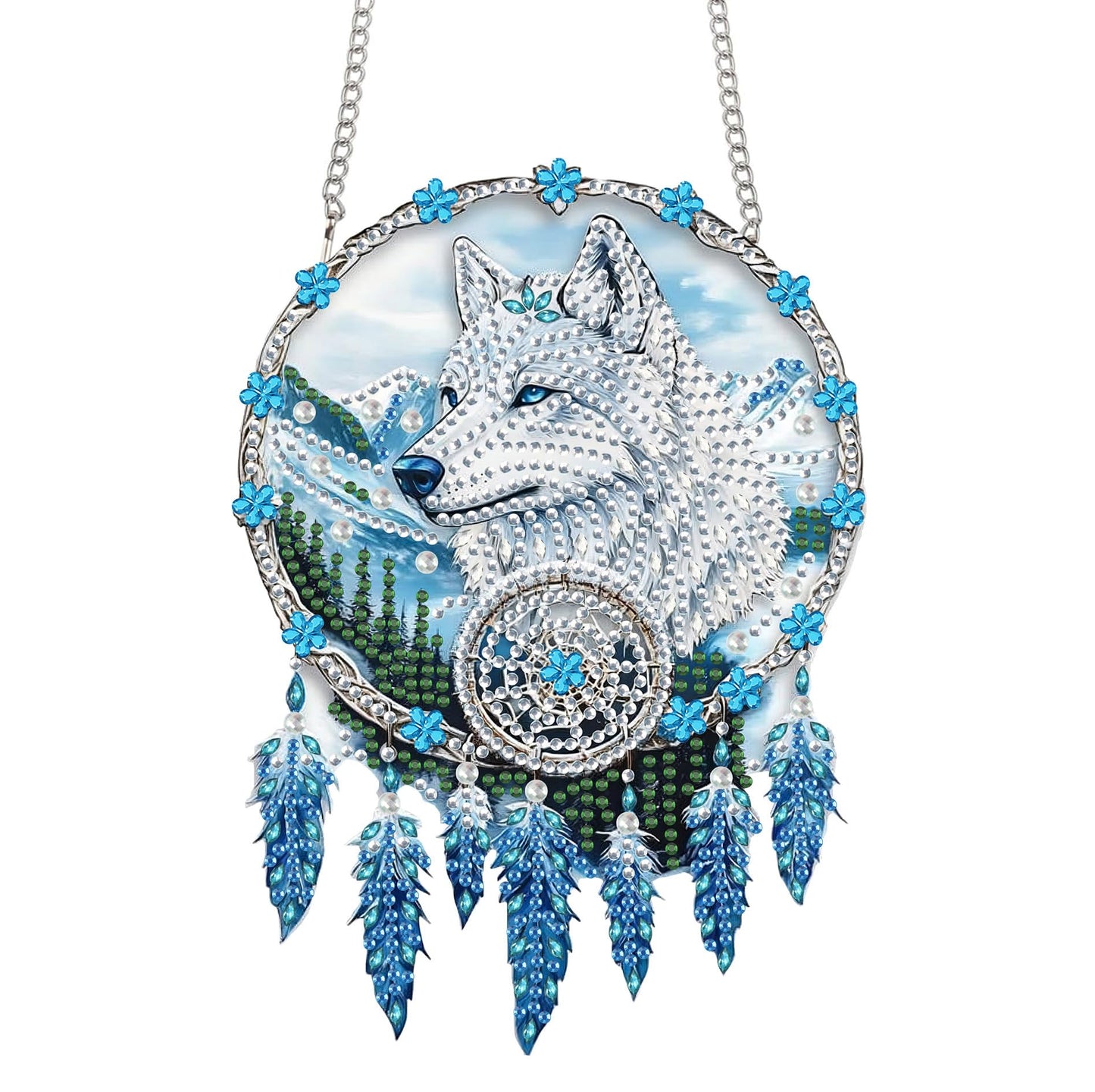 Bimkole Cat Diamond Art Hanging Kit for Adult, DIY 5D Animals Diamond Art Painting Window Pendant, Acrylic Crystal Art Hanging Ornament for Wall Home Garden Front Door Decor - 7.8x7.8 Inch BST220