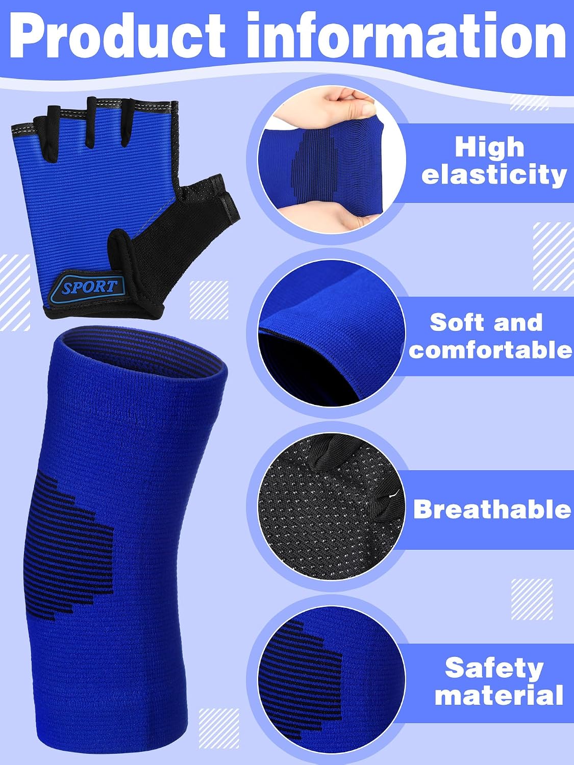 Chicingyou 6 Pairs Skating Protective Gear Kids Sports Elbow Pads Set for Teens Boys Girls Youth for Biking, Cycling, Skiing, Volleyball, Cycling WN420