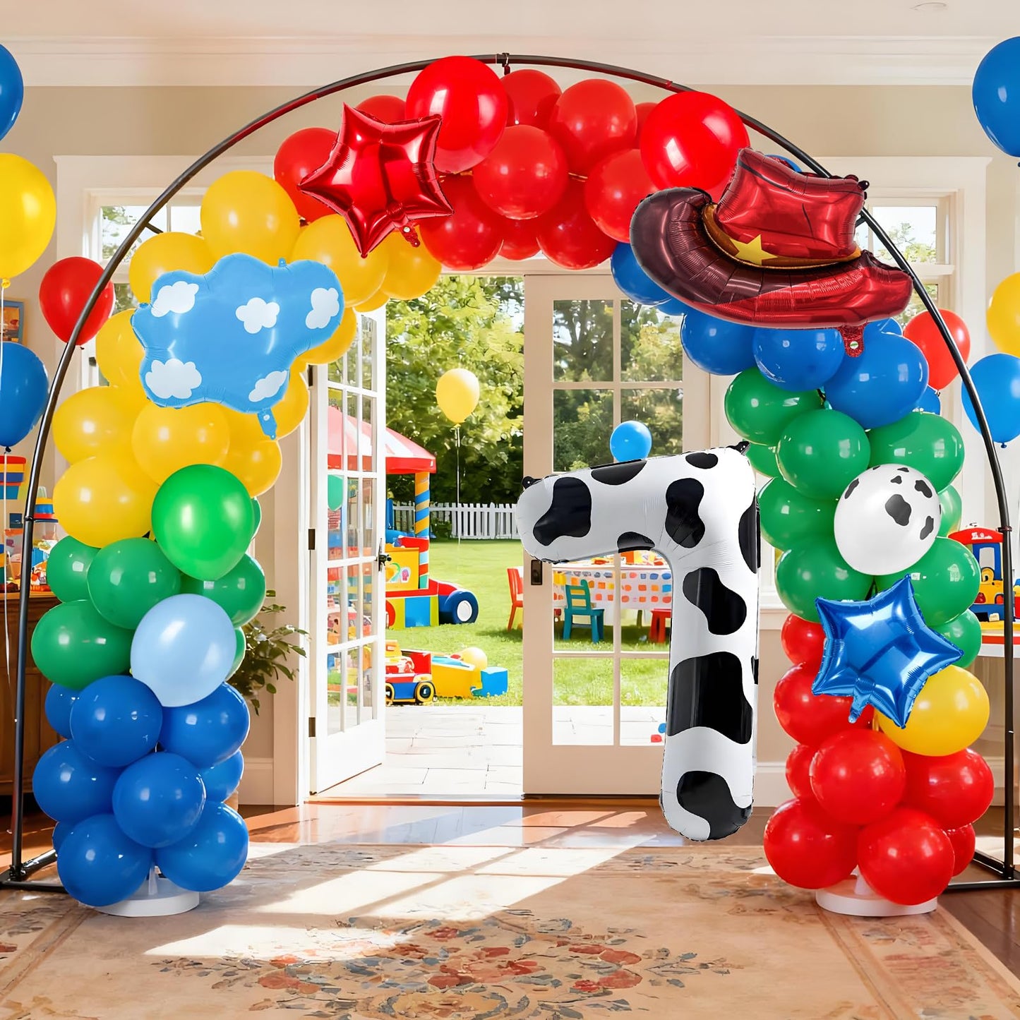 11-Pack Cowboy Theme Balloon Set, Farm Theme Decorations, Balloons with Hats and Clouds, Boys and Girls Birthday Party Supplies (1) BST202