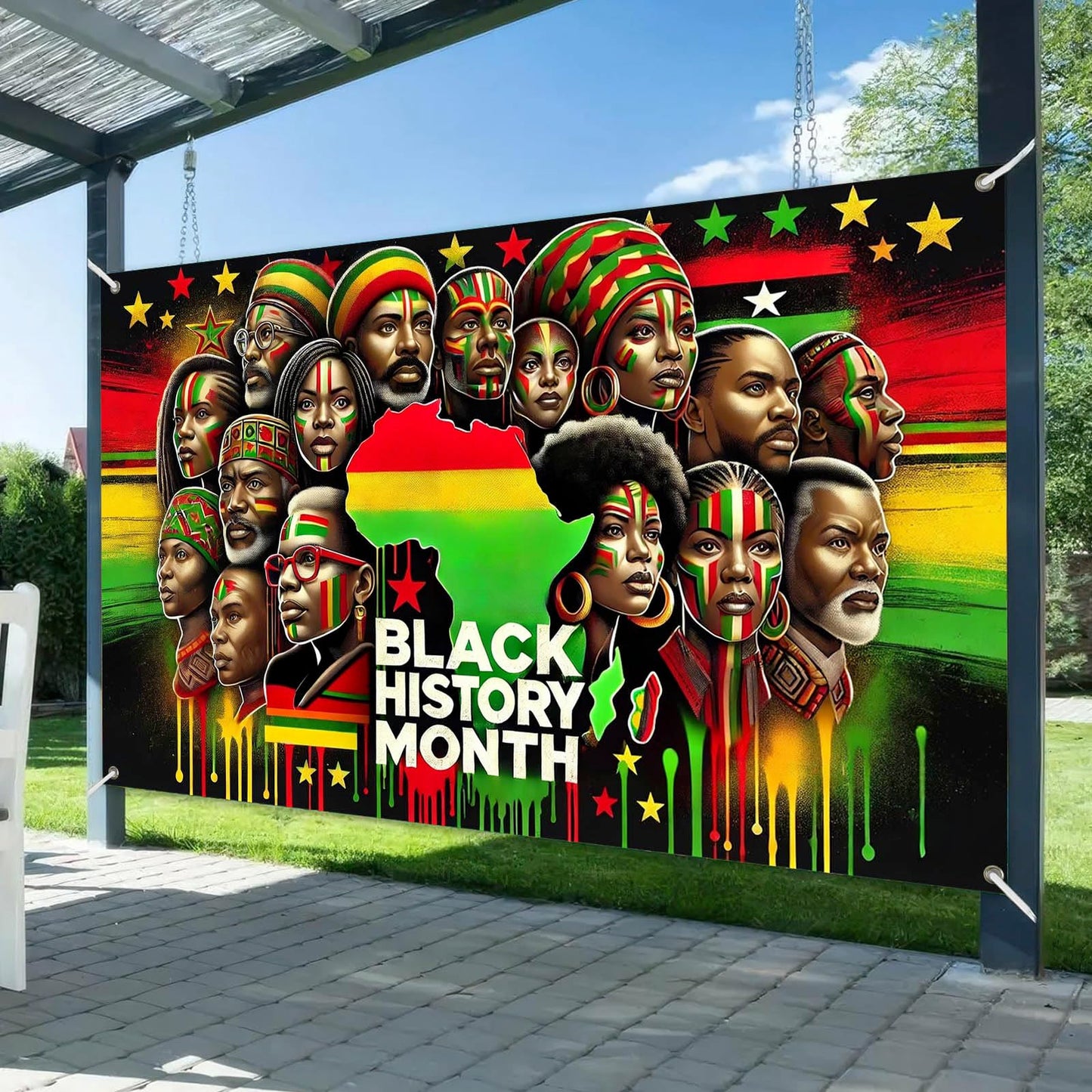 HOMETITUTE Black History Banner African Culture Power Decorations 71 x 43 Inch BST326H