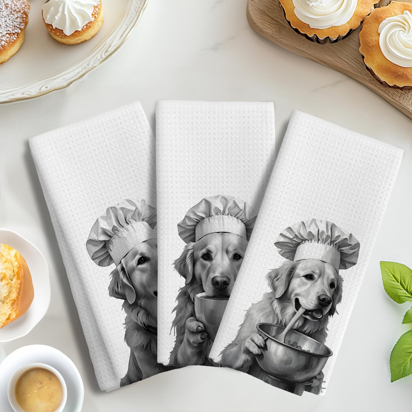 Funny Black Labrador Retriever Kitchen Towels, Black Lab Gifts Dish Tea Towels for Kitchen Decor, Gifts for Labrador Dog Lovers Hand Towels, 16x24 Inches BST202