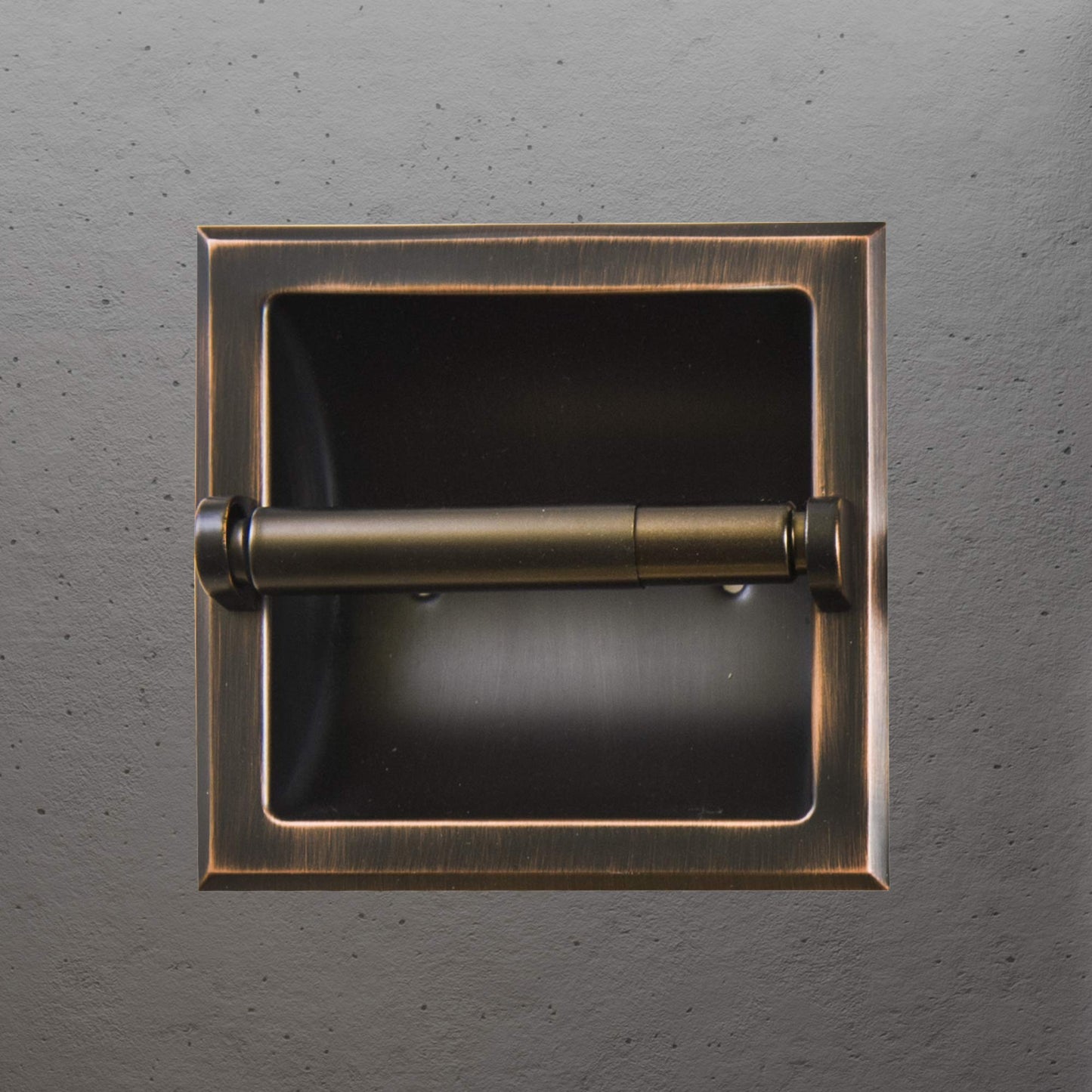 SENTO Recessed Gold Toilet Paper Holder, Wall Mounted Heavy Duty Metal Toilet Paper Roll Holder with Rear Mounting Bracket, in Wall, Easy Installation, Satin Brass BST220