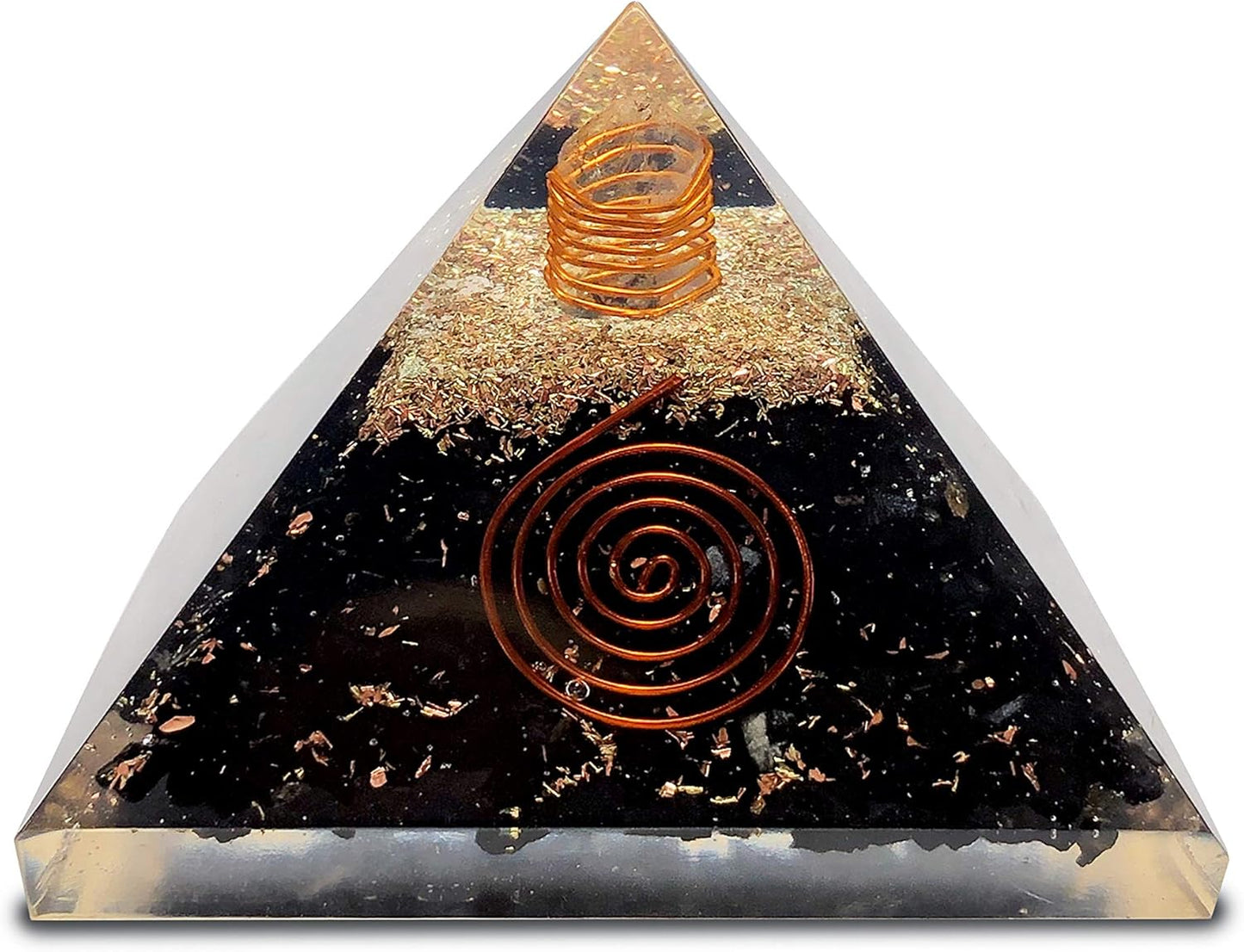 Orgone Pyramid Black Tourmaline EMF Protection Large 75mm Healing Crystals Energy Generator
