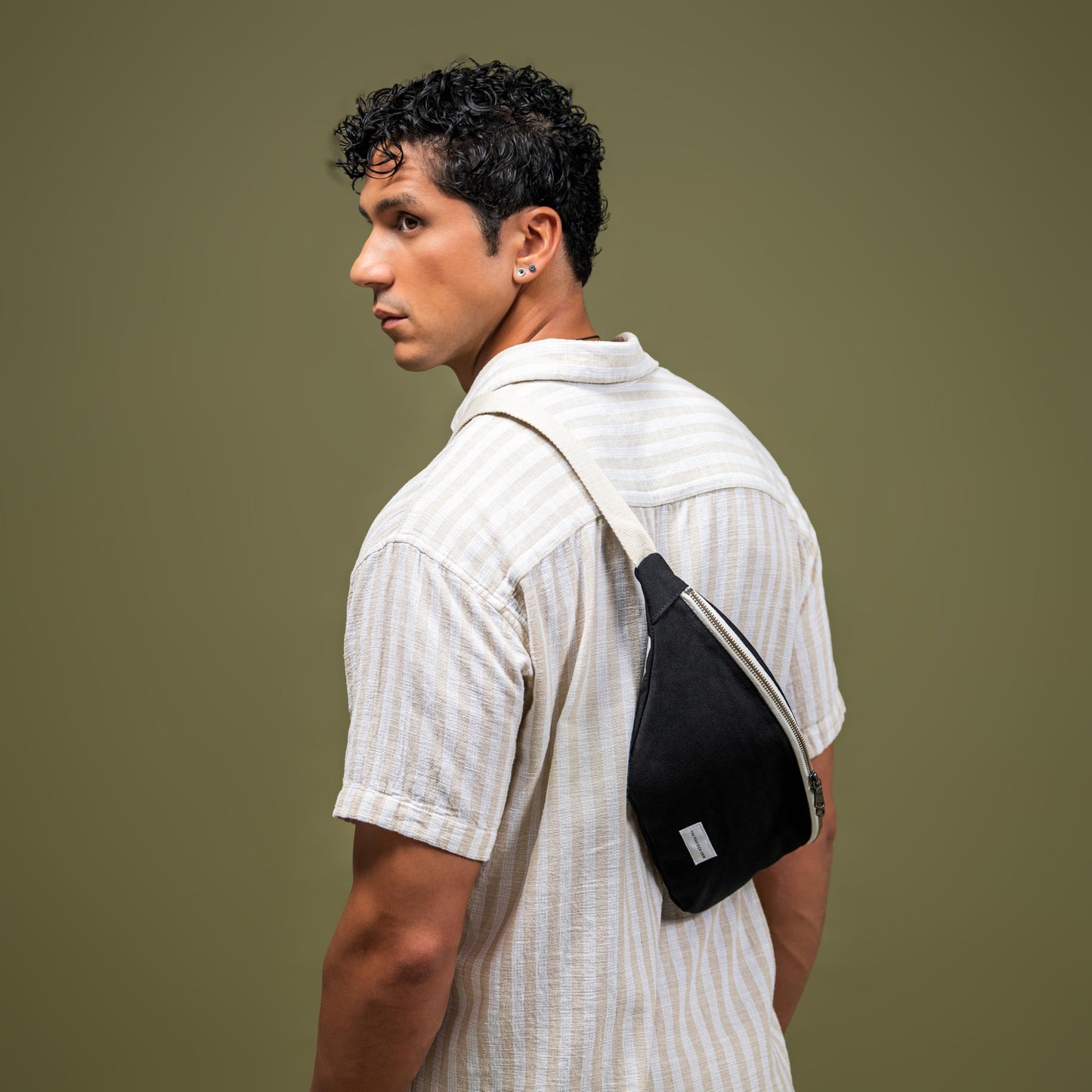 The Peacock Crew Spacious Leopard Print Crossbody Belt Bag in Cotton Canvas – Lightweight Comfortable & Elegant Sling Pouch Travel Safe Design & Daily Use – Dual Zippers Fanny Pack for Men & Women BST220