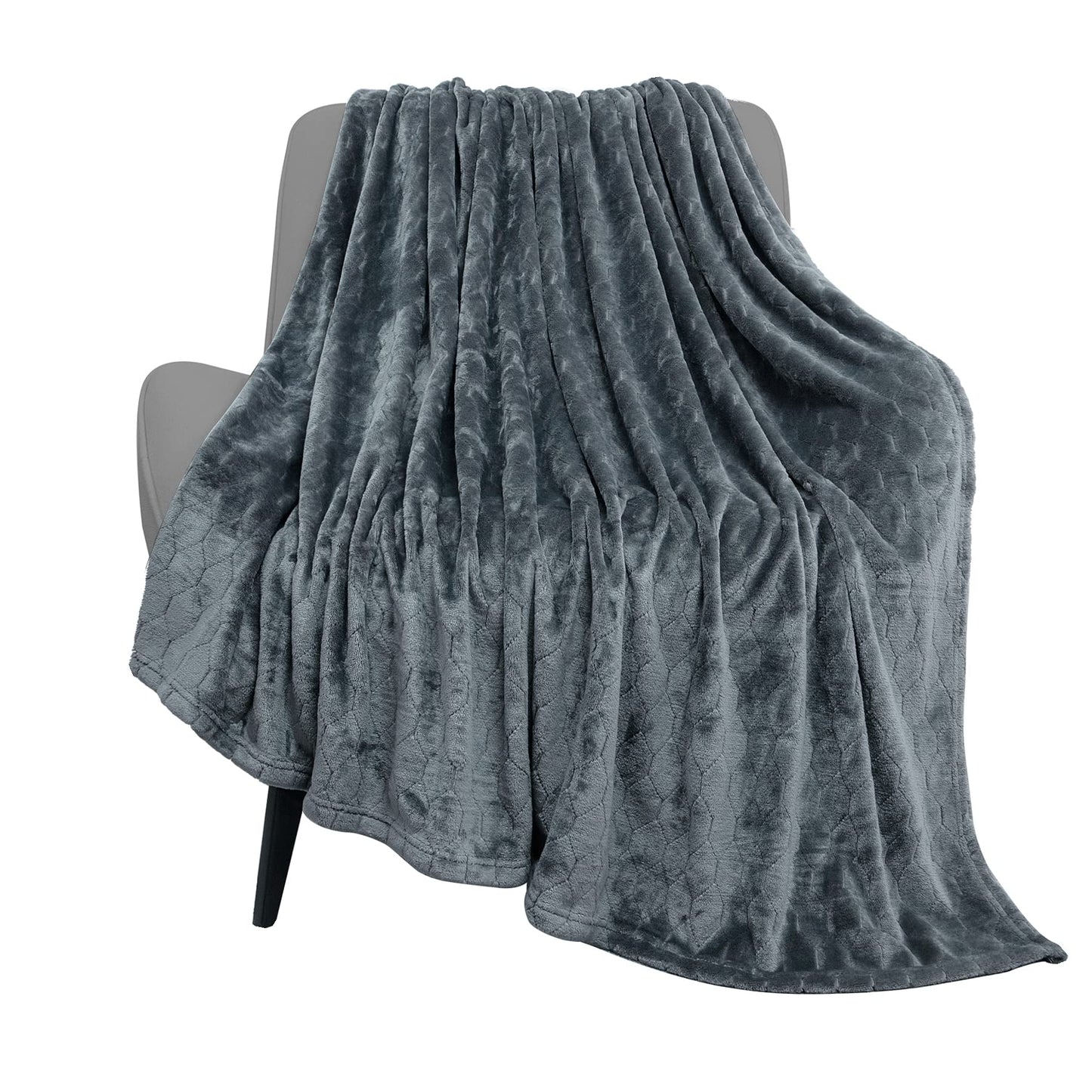 TOONOW Fleece Blanket Super Soft Cozy Throw Blanket 50" x 60", Lightweight Fuzzy Comfy Textured Flannel Blanket Warm Plush Throw Blankets for Couch, Sofa, Bed, Emerald WN420