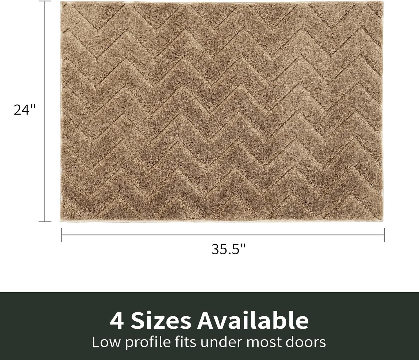 Stiio Bathroom Rugs, Bath Mats for Bathroom, Extra Soft and Water Absorbent, Non Slip Washable Mat for Floor, Tub and Shower, Front Door Entrance Inside Doormat, 24x35 Inches Brown BST202