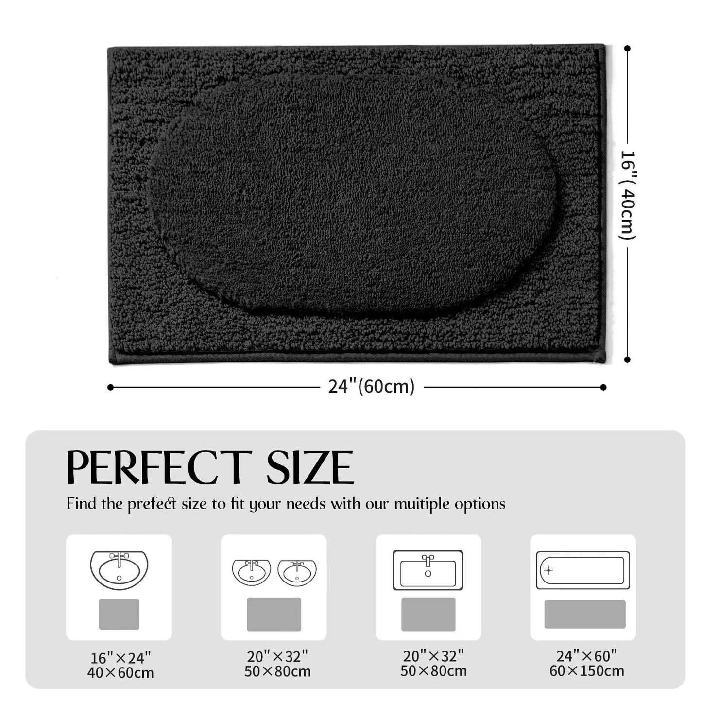 DEXDE Bathroom Rugs Non-Slip Mat for Bathroom Floor Shower,24x16 Beige | Thick Soft Absorbent Bath Mat, Quick Dry Microfiber Rug, Machine Washable Shower Floor Bathroom Mat Home Decor Accessories BST220