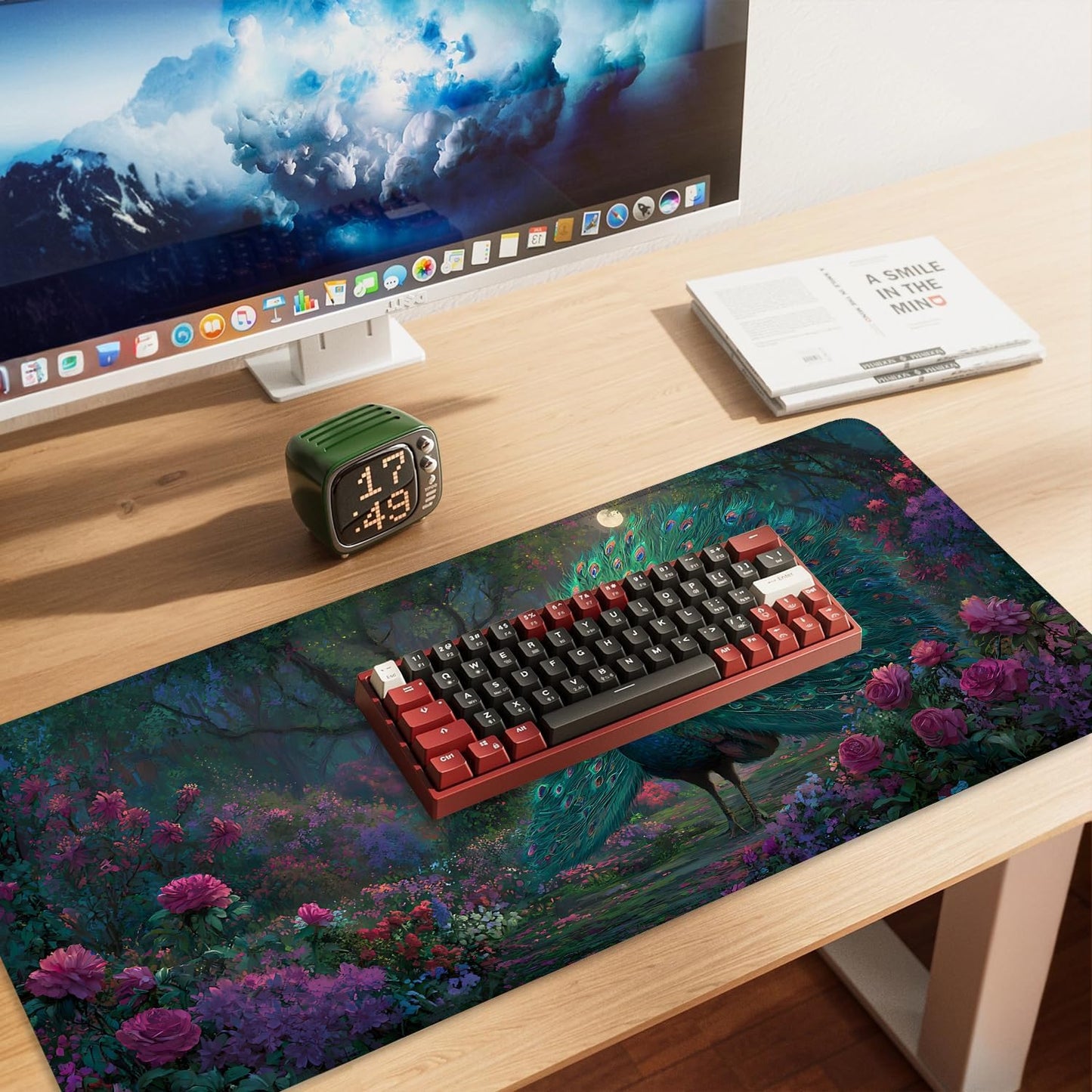 Mouse Pad Gaming Mousepad 31.5 x 11.8in Large Mouse Pad for Keyboard and Mouse with Anti-Slip Rubber Base, Keyboard Pad XL Mouse Mat for Home and Office,Snowy Forest WN420