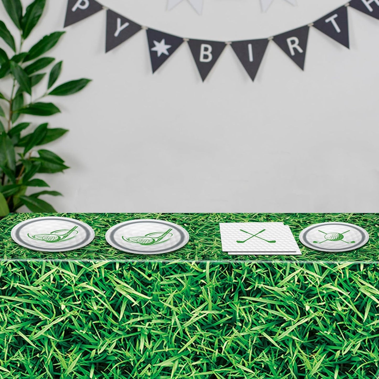 Golf Party Plates Napkins Tablecloth- 62PCS Golf Party Supplies Golf Party Tableware Set Golf Theme Paper Plates Napkins and Tablecover Disposable Golf Plates Golf Birthday Party Decorations Supplies BST220