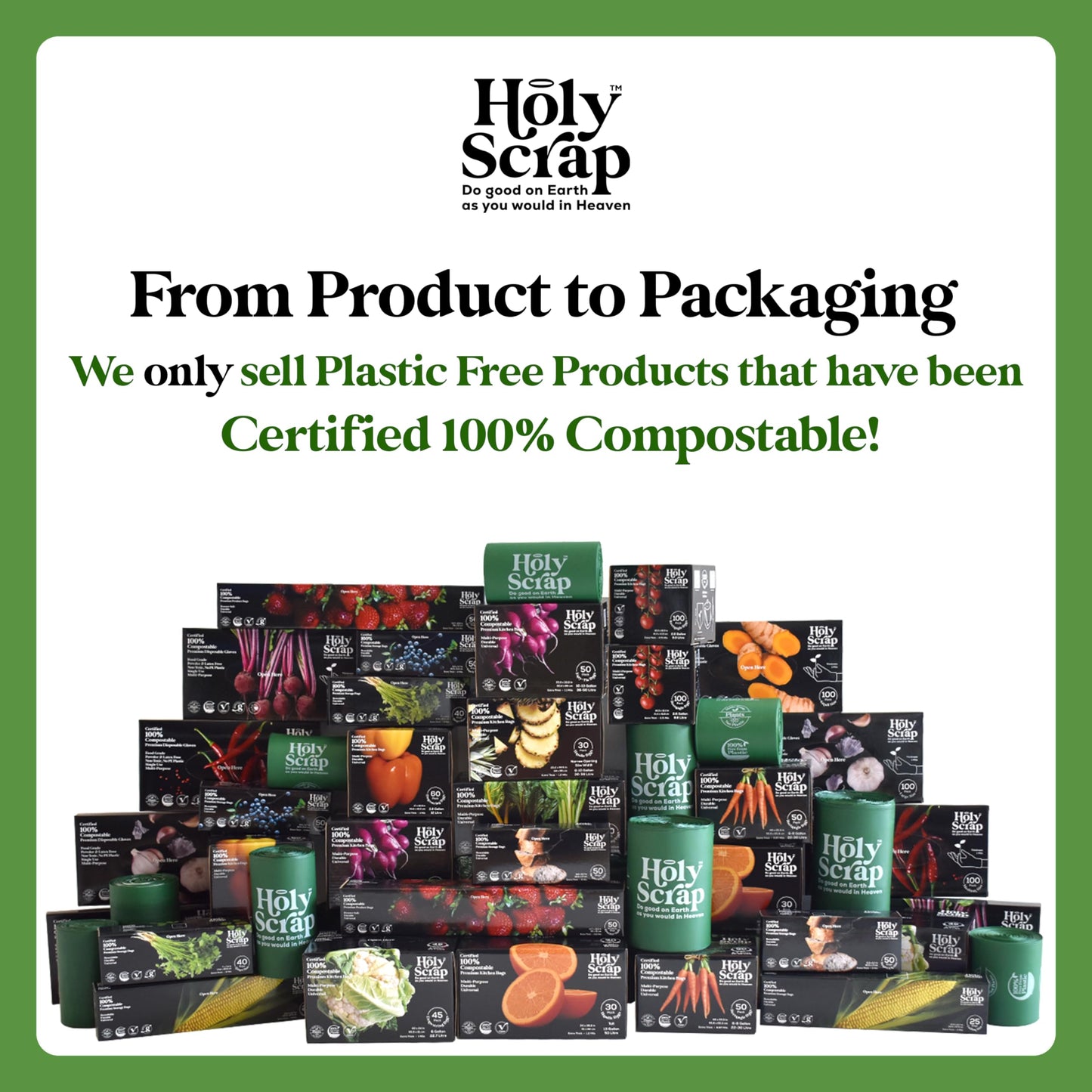 Small Compostable Trash Bags - 2.6 Gallon, 100 Pack, 100% Plastic-Free Decomposing Kitchen Food Waste Trash Can Bags & Liners, Thick Countertop Garbage, Bathroom & Bio Bin Bags