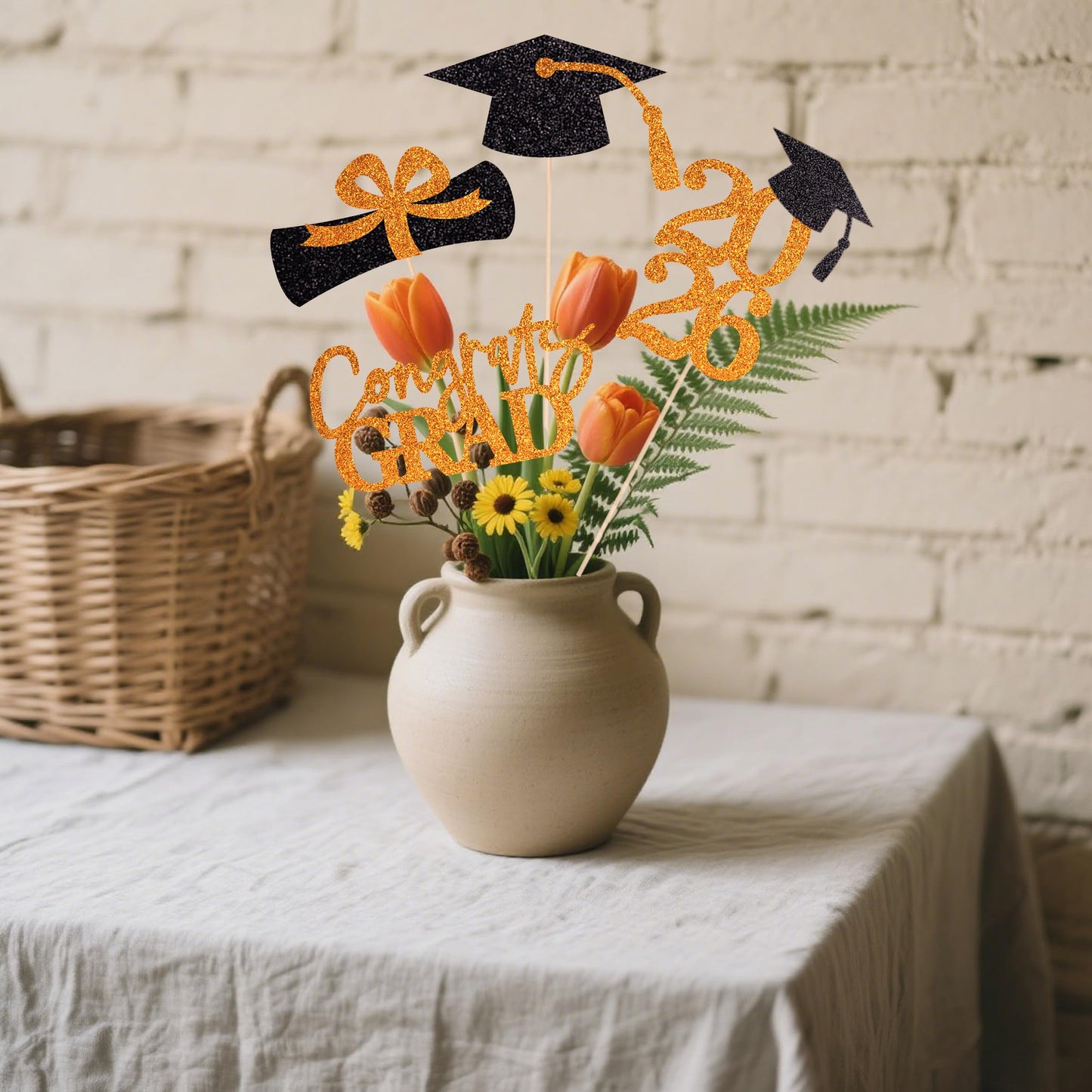 Graduation Centerpieces Class of 2026, 16 PCS Red Blue Double-Sided Table Toppers, Congrats Grad Party Decorations Supplies (Set of 4 Designs) WN420