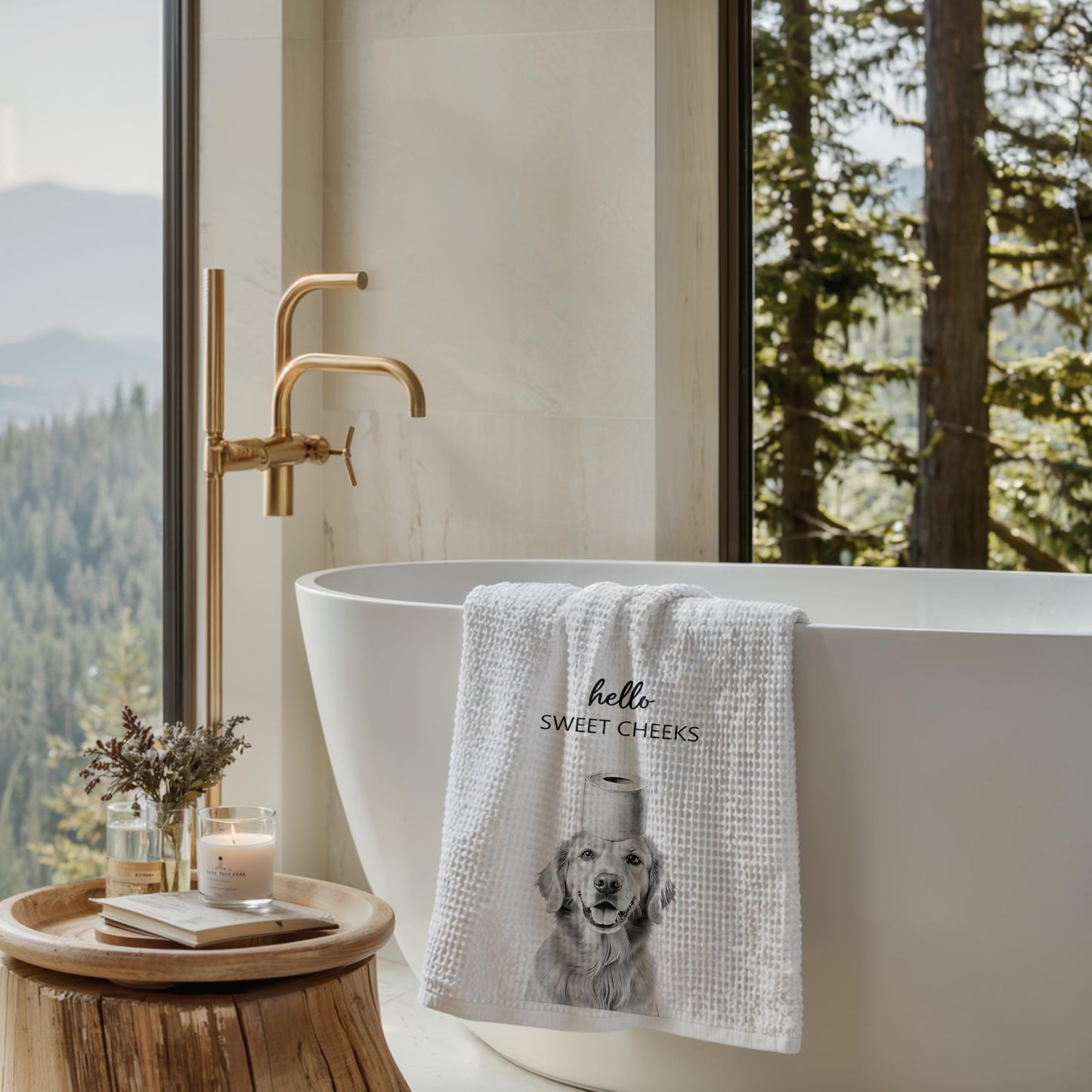 Funny Bear Bathroom Hand Towels Set of 2, Hello Sweet Bear Bathroom Decor, Funny Wild Animal Hand Towels for Washroom Restroom Decor, 16x24 Inch BST326L