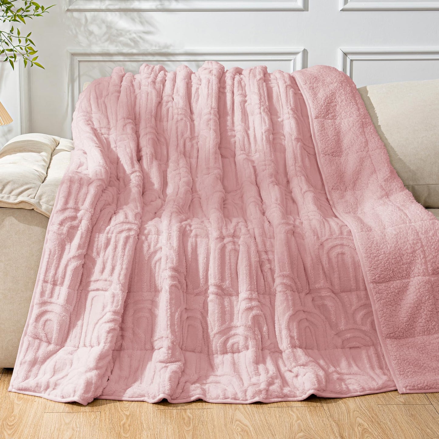 Cottonblue Sherpa Fleece Weighted Blanket for Adults 15 lbs 48x72in Soft | Cozy Flannel Weighted Throw Blankets Full Size for Calming Sleeping Relaxing, Warm Fuzzy Bed Sofa Heavy Blanket Washable,Grey BST202