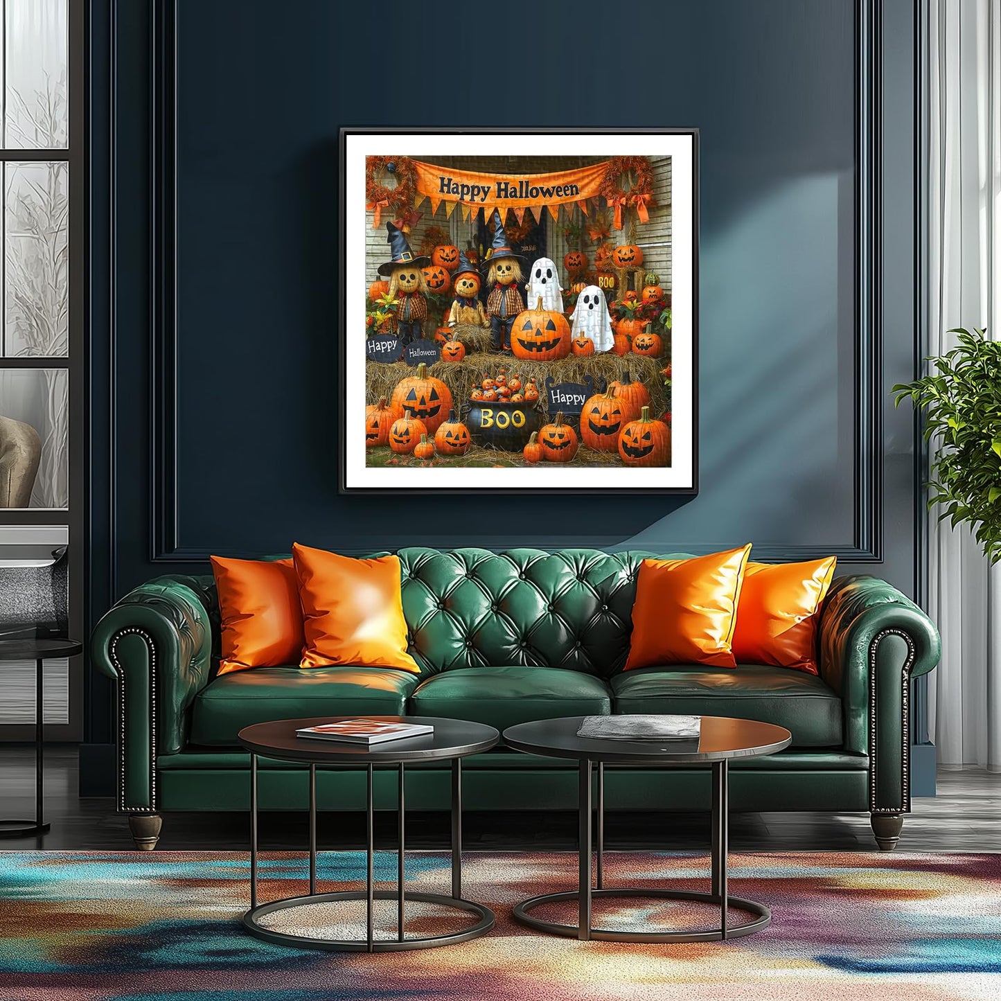 Halloween Puzzle 1000 Pieces for Adults Spooky Scarecrow Farm | Jigsaw Puzzles 1000 Pieces Autumn Horror Spooky with Pumpkin & Ghost Truck for Party Game Night, Dust-Free, 27.5"x19.7" WN420