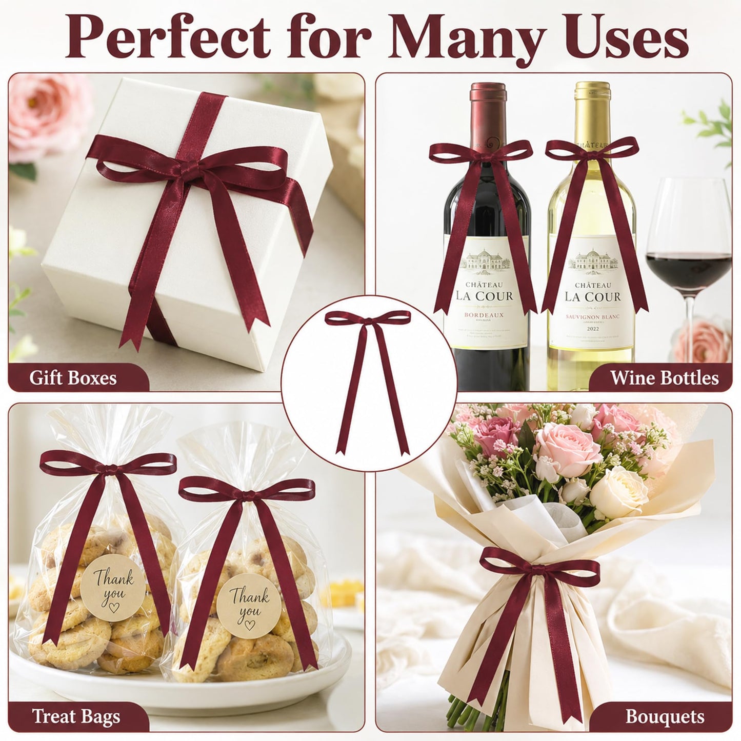 30PCS Satin Ribbon Bows 5×7 inch Light Pink Twist Tie Bows for Gift Wrapping Treat Bag Balloons Craft DIY Gift Champagne and Gender Reveal Baby Show Birthday Theme Party Decor BST220