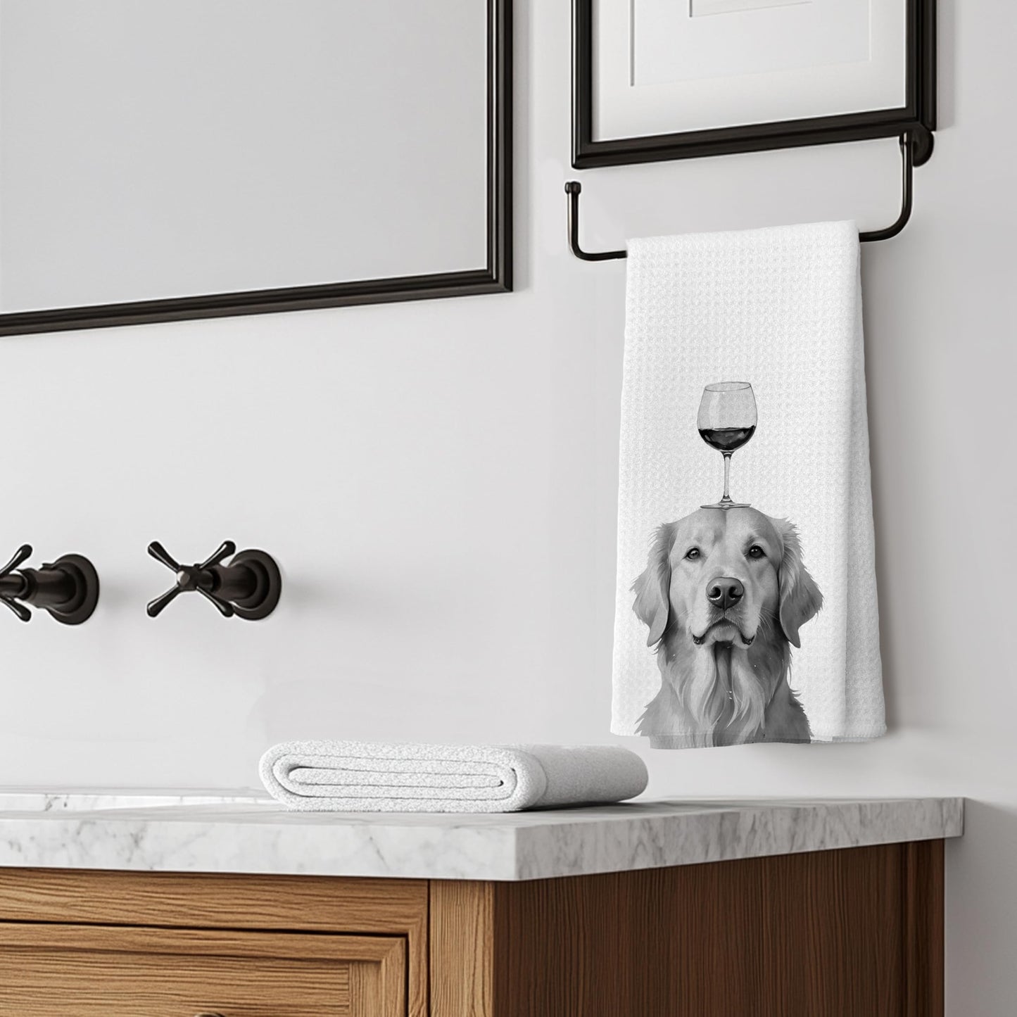 Funny Black Labrador Retriever Kitchen Towels, Black Lab Gifts Dish Tea Towels for Kitchen Decor, Gifts for Labrador Dog Lovers Hand Towels, 16x24 Inches BST202
