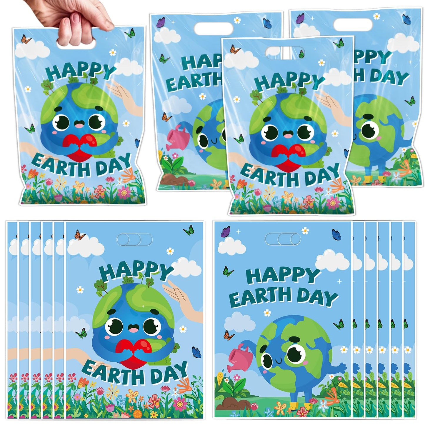 Falueqg Frog Party Favor Bags - 50 Pcs Green Frog Goodie Candy Gift Bags Summer Animal Theme Party Supplies for Birthday Baby Shower Decorations BST326H