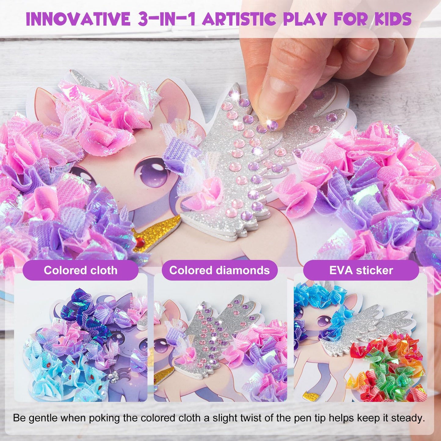MyPixie Poke Art Kits for Girls, Arts and Crafts for Kids 4-8, DIY Creative Activity Toys, Christmas Birthday Gifts for Girls 4 5 6 7 8 9 10 Year Old