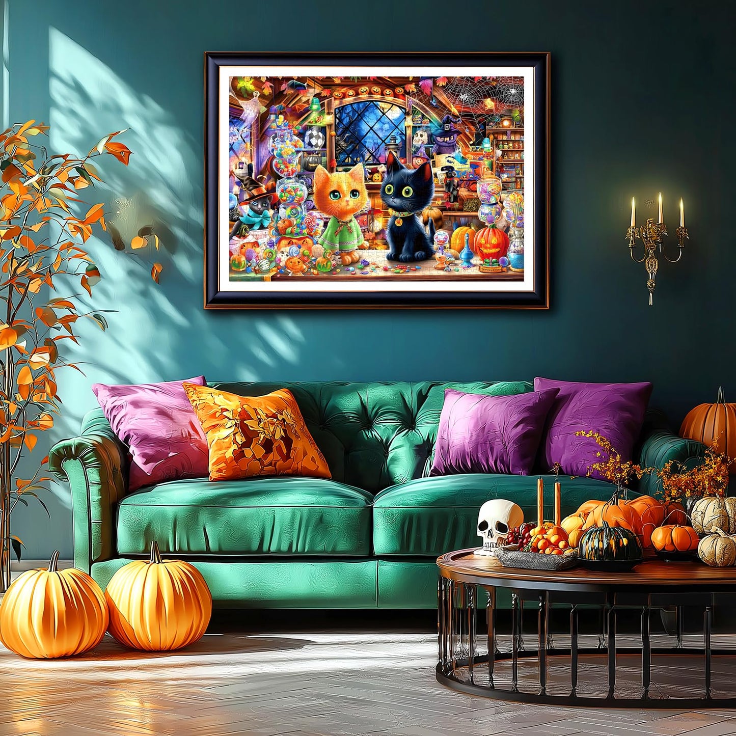 Halloween Puzzle 1000 Pieces for Adults Spooky Scarecrow Farm | Jigsaw Puzzles 1000 Pieces Autumn Horror Spooky with Pumpkin & Ghost Truck for Party Game Night, Dust-Free, 27.5"x19.7" WN420