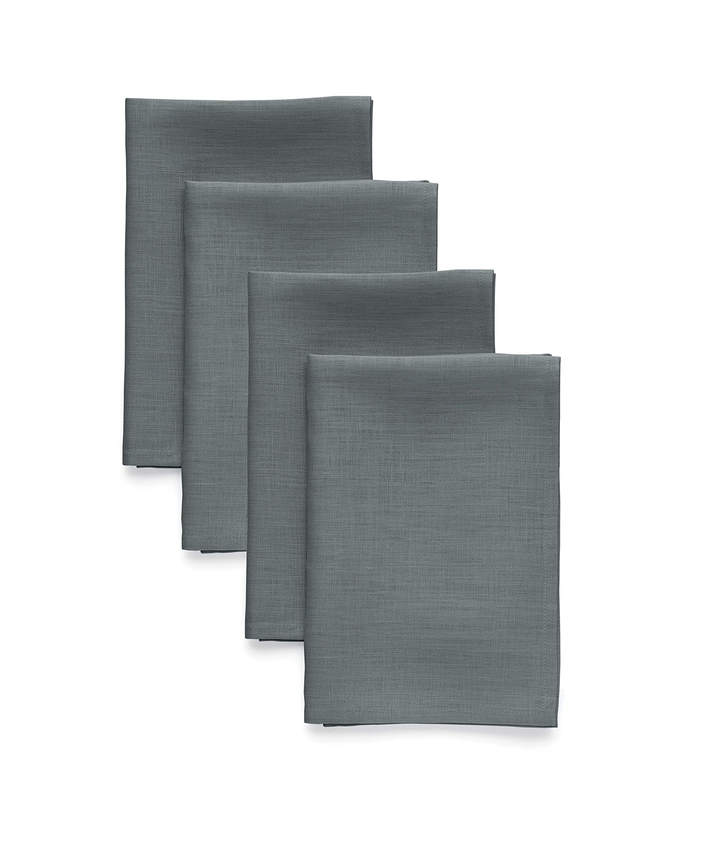 Solino Home 100% Linen Square Placemats White, Fete 14 x 14 in, Set of 4 | Square Table Mats square place settings for daily and festive dining; neatly mitered corners; Pure Linen; OEKO-TEX Certified BST326SOLH