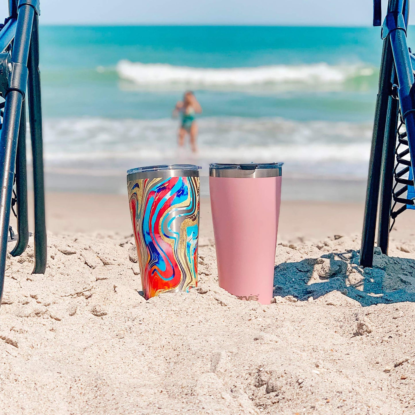 Tervis Friends Pattern Triple Walled Insulated Tumbler Travel Cup Keeps Drinks Cold & Hot, 20oz Legacy, Stainless Steel