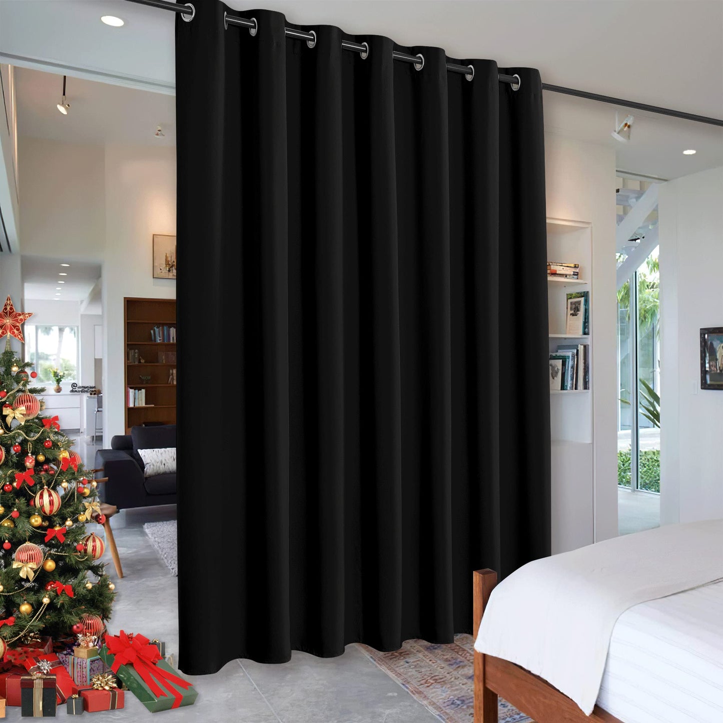 RYB HOME Room Divider Curtains Thermal Insulated Noise Reduce Privacy Window Curtains for Kids Bedroom Nursery Laundry Room Partitions, Wide 150 inches x Long 96 inches, Teal, 1 Panel BST220