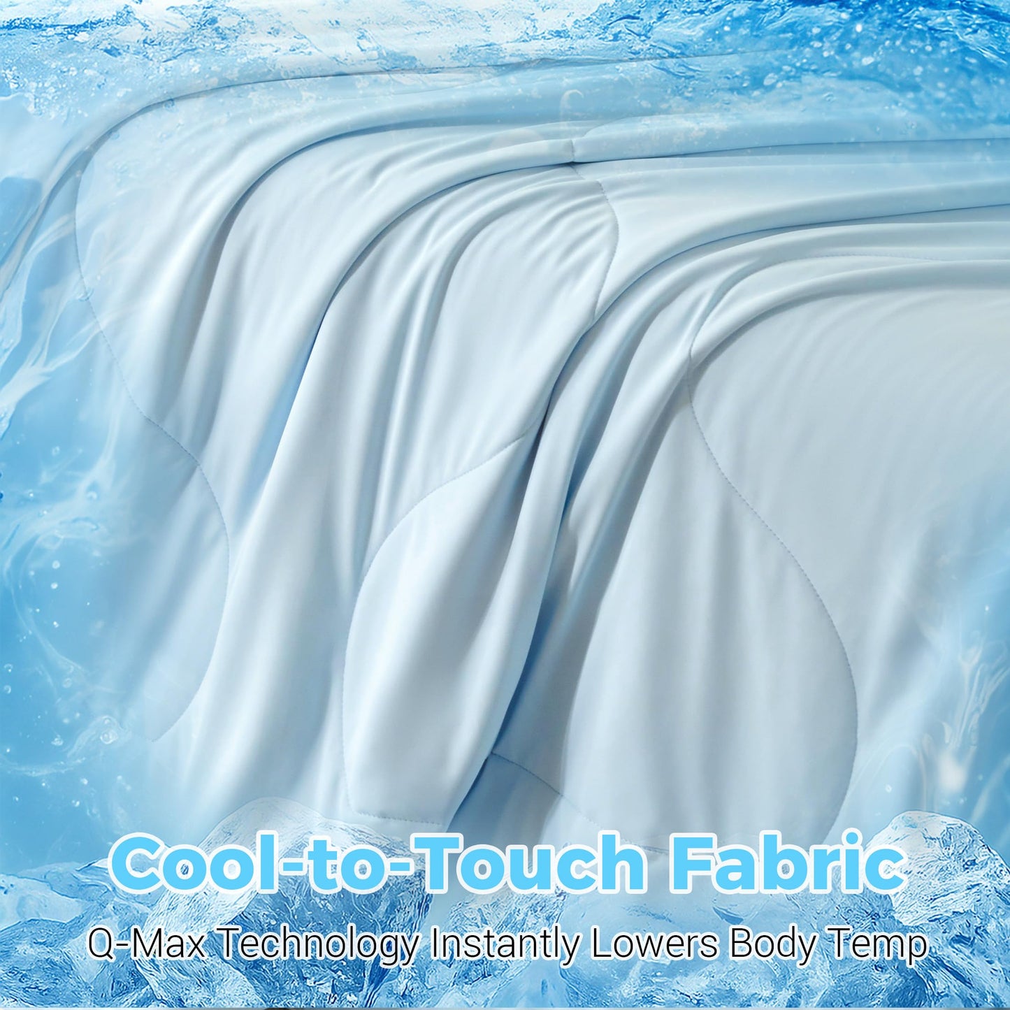 Cooling Comforter, Cold Blankets for Hot Sleepers and Night Sweats, Washable Lightweight Comforter，Smooth, Breathable, Soft and Comfortable (Gray Blue, Queen) BST202