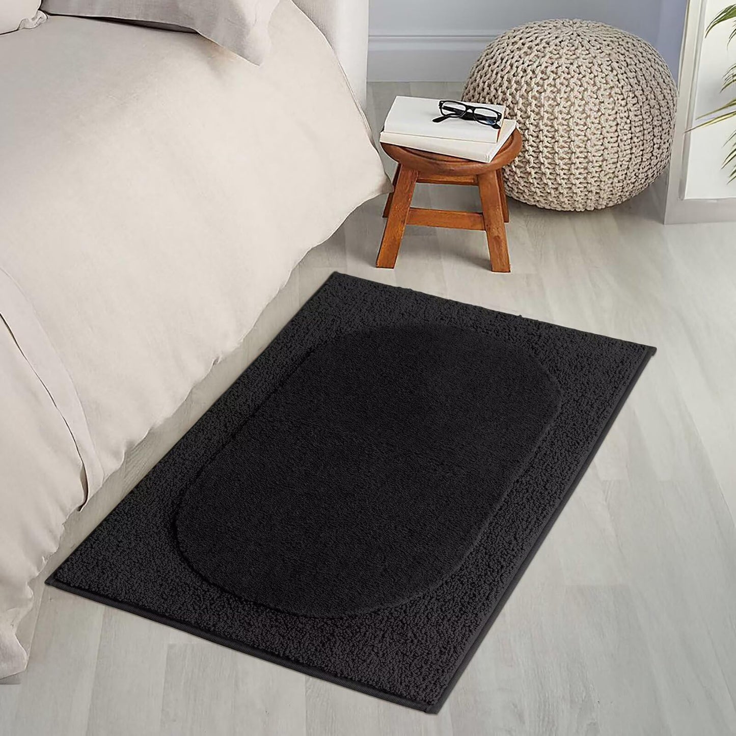 DEXDE Bathroom Rugs Non-Slip Mat for Bathroom Floor Shower,24x16 Beige | Thick Soft Absorbent Bath Mat, Quick Dry Microfiber Rug, Machine Washable Shower Floor Bathroom Mat Home Decor Accessories BST220