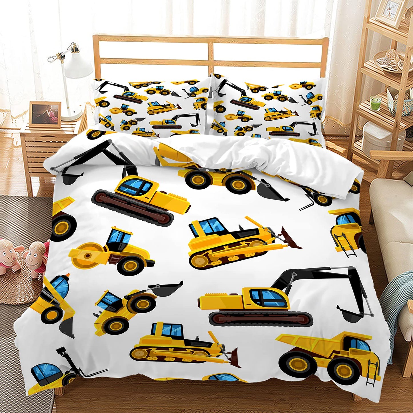 CVHOUSE Deer Hunting Duvet Cover Full Size,American Flag Bedding Set,Deer Theme Comforter for Boys Kids Teens,1 2 Pillowcases 3 Piece Full 79'x89' BST220