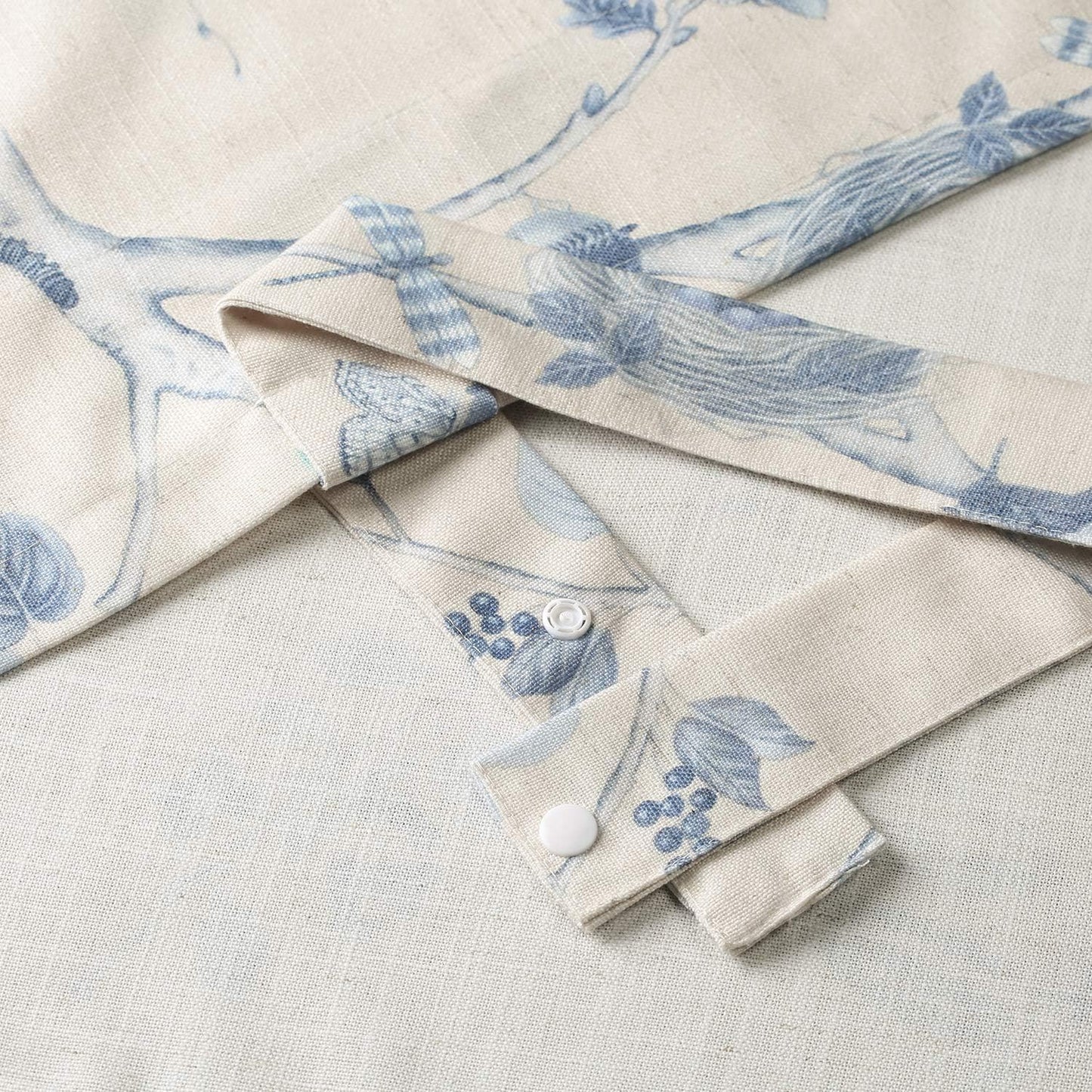 Leeva Tie Up Valance for Windows, Elegant Birds Pattern Light Filtering Window Treatment Valances for Bedroom Kitchen, One Panel, 52 x 18, Light Blue BST220