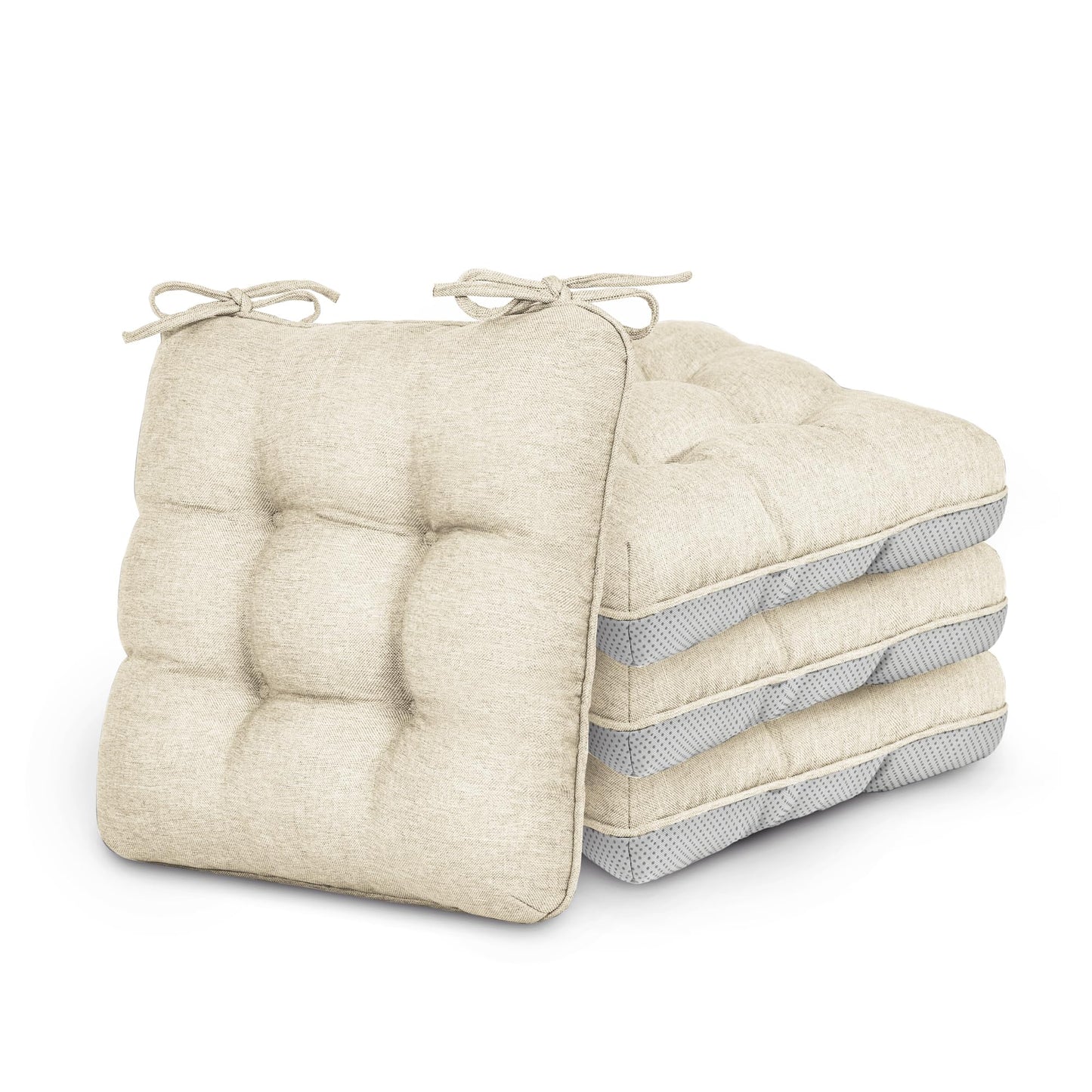 Love's cabin Memory Foam Chair Cushions Set of 4, 15.5"x15.5"x3.5" Indoor & Outdoor Seat Pads for Dining, Kitchen, Office, Patio Chairs - Green BST220