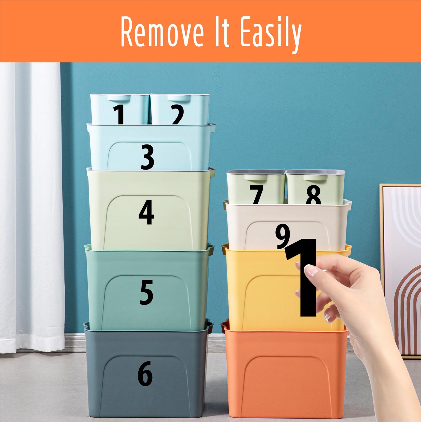 300 PCS Number Stickers, 2” Waterproof Vinyl Number Stickers Consecutive Number 0-9 Labels Self-Adhesive Without Residue Left for Office, Classroom, Indoor, Boxes, Storage (15 Sheets, White) BST220