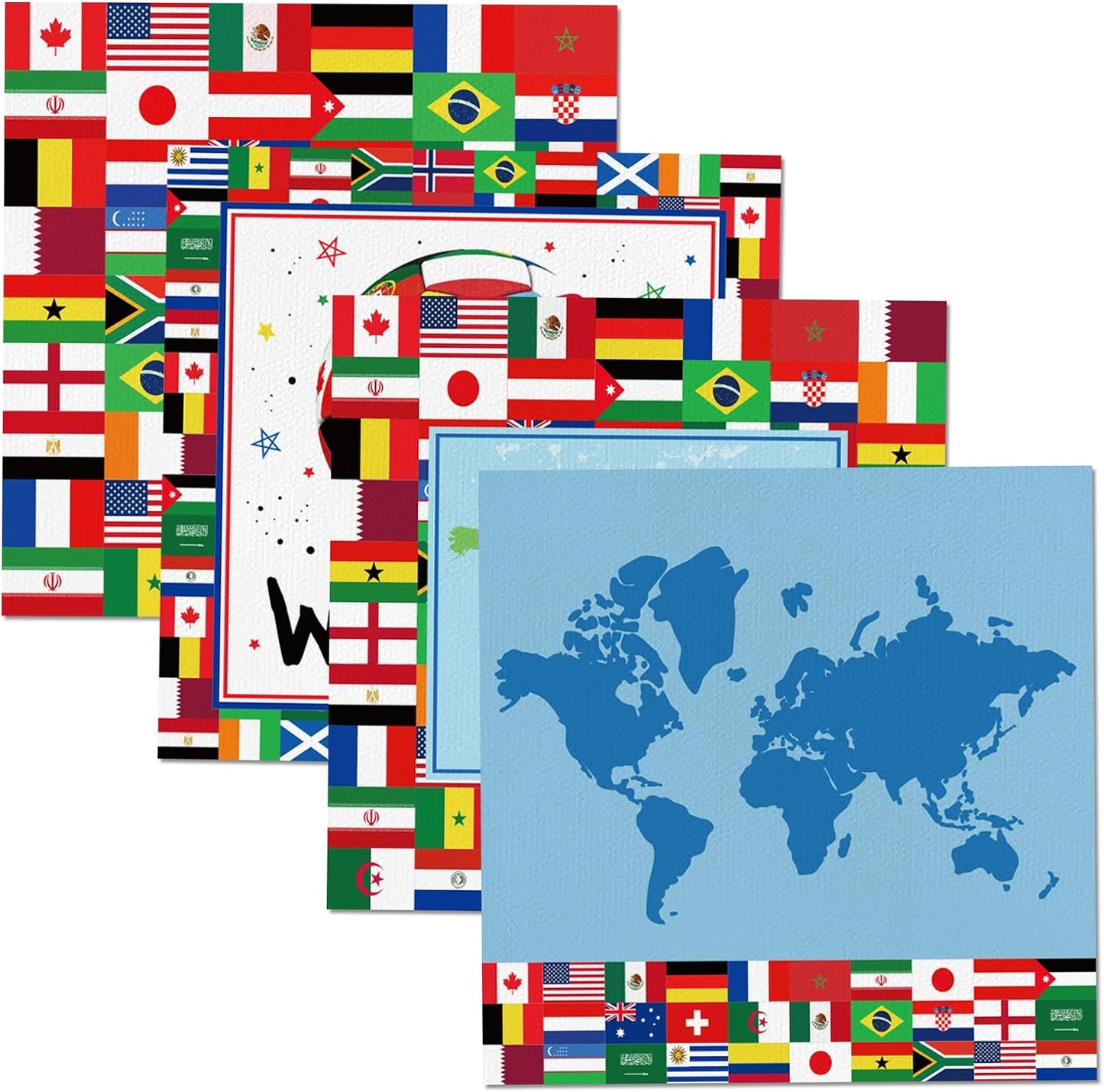 100 Count International Flag Napkins World Flags Party Decorations Disposable Paper Guest Towels for Soccer Sports Gatherings Celebration Kitchen Bathroom Decorations BST202