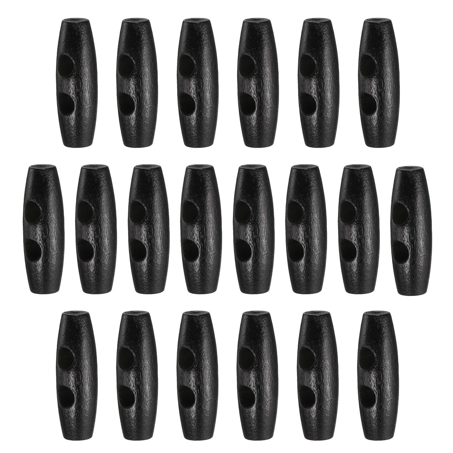 HARFINGTON 60mm / 2.4" Wooden Toggle Buttons 20pcs 2-Hole, Maroon | Wood Olive Sewing Buttons Horn Oval Buttons Sewing Accessories for Coat Sweaters Clothing DIY Craft BST326L