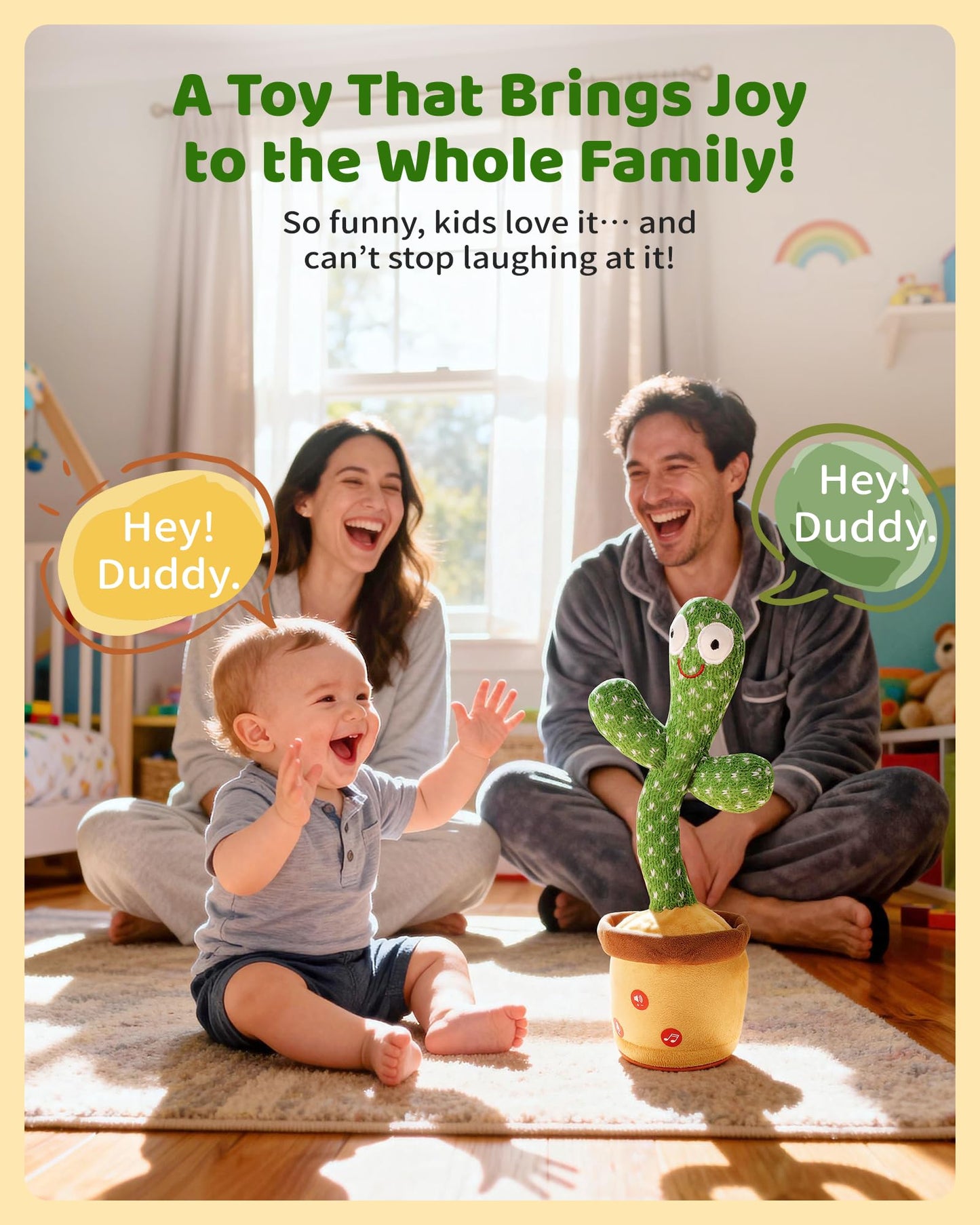 Rechargeable Baby Toys 3-6 6-12 12-18 Months Dancing Talking Cactus N26