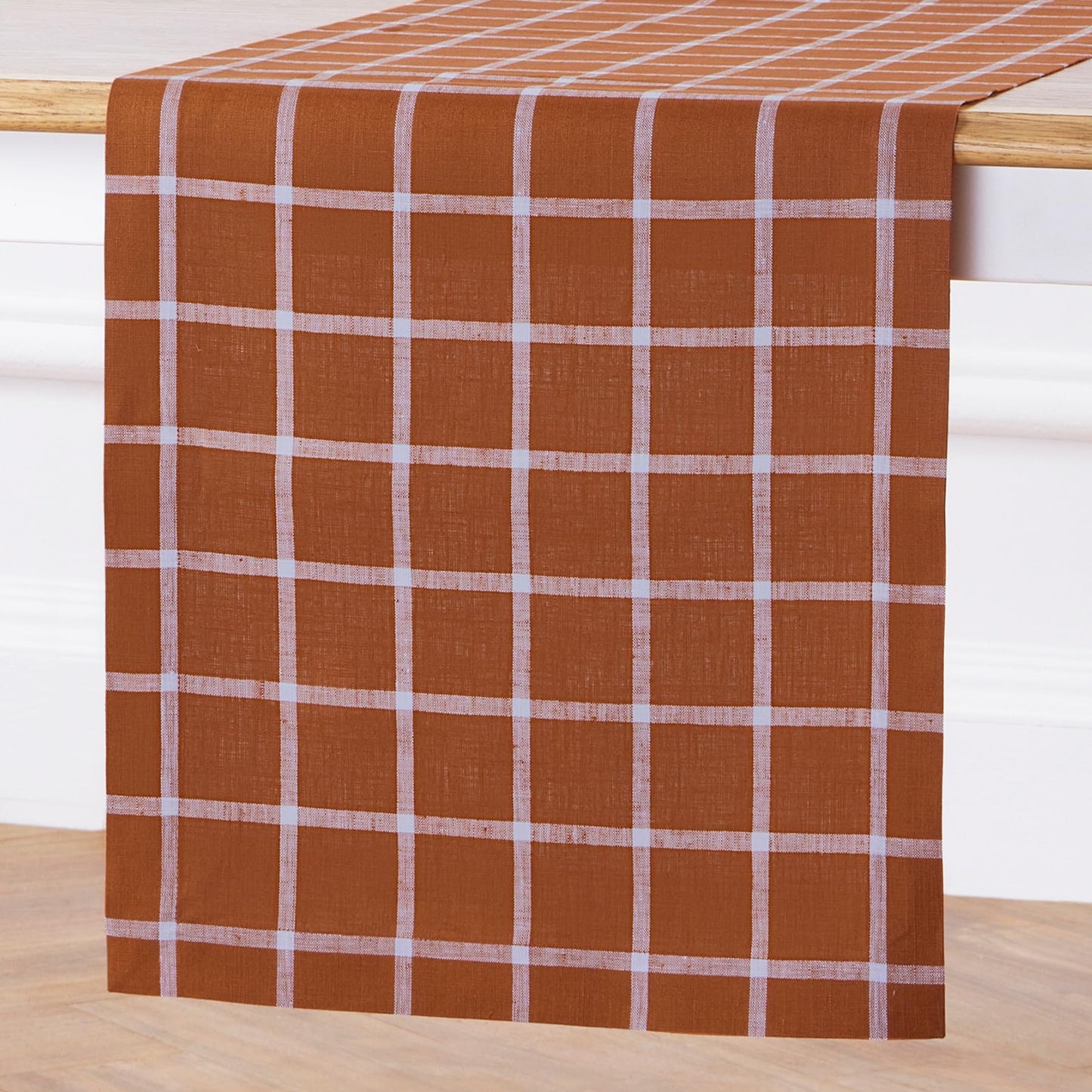 Solino Home 100% Linen Table Runner Multicolor, Rustic Plaid 14 x 72 in | Table Runners for 4-6 seater dining tables, hallway tables and cabinets | Rustic Multicolor | Pure Linen | OEKO-TEX Certified BST326SOLH