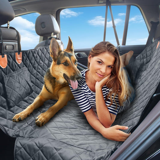 Car Hammock for Dogs Back Seat – 100% Waterproof Heavy Duty 600D Oxford Dog Backseat Cover, Scratch-Proof & Nonslip Dog Hammock for Car, Multi-use Back Seat Dog Hammock, and for Trucks & SUVs WN420