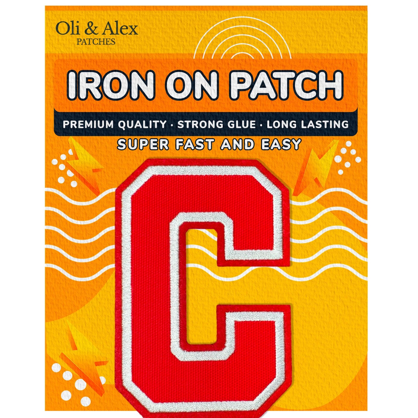 Iron On Letters Patches Premium Quality - Letter for Clothing - Varsity Patch Transfer for Clothes - Embroidered Letters Patches for Jersey Jackets - Sew on Appliques Red BST220