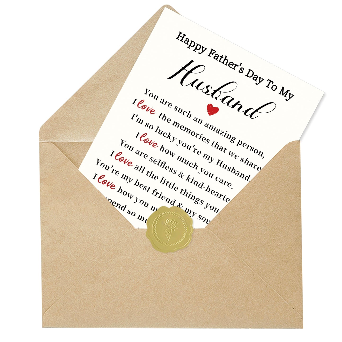 Fathers Day Card Gifts for Husband,Fathers Day Card Gifts from Wife,Happy Father's Day Cards Decorations Gifts For Husband,Heartfelt Appreciation Gift from Wife BST220