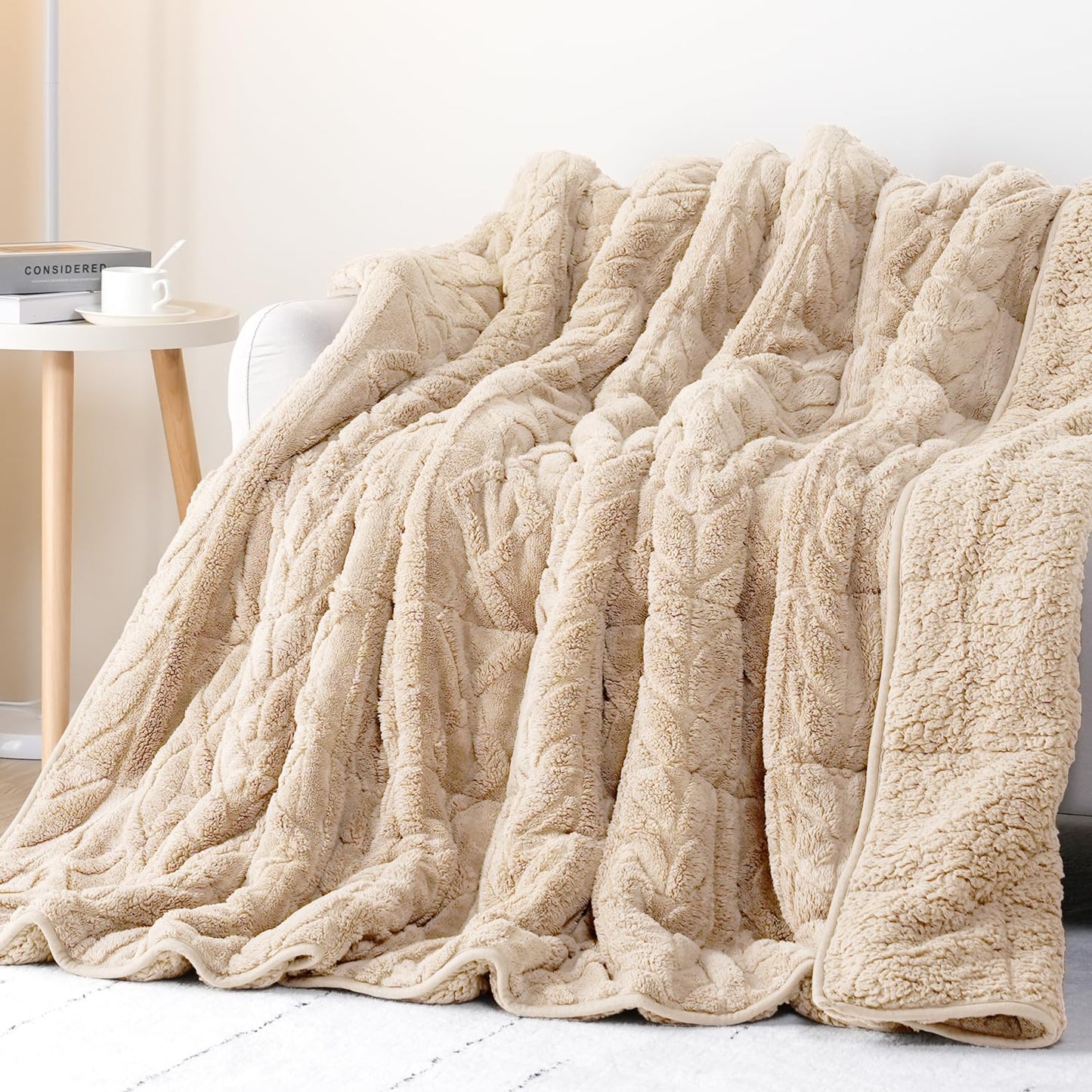 Cottonblue Sherpa Fleece Weighted Blanket for Adults 15 lbs 48x72in Soft | Cozy Flannel Weighted Throw Blankets Full Size for Calming Sleeping Relaxing, Warm Fuzzy Bed Sofa Heavy Blanket Washable,Grey BST202