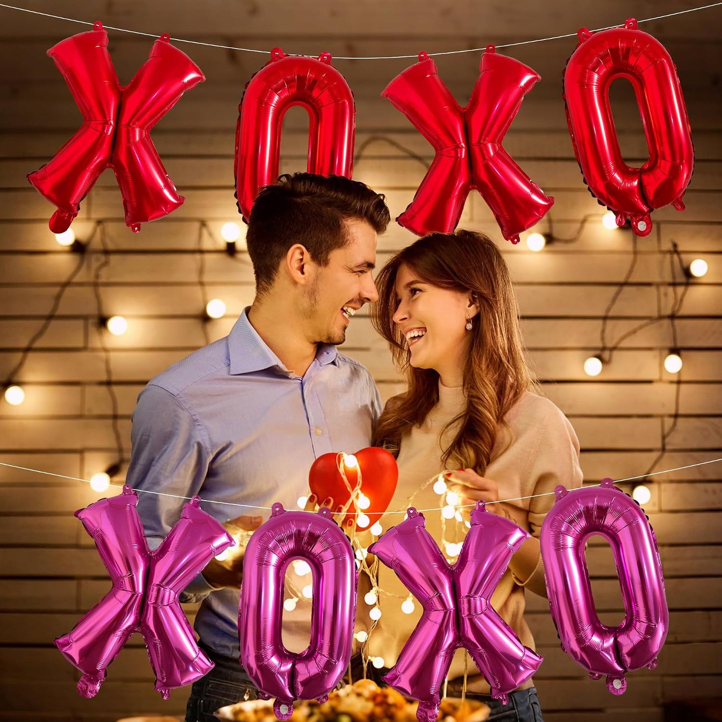 16 Inch Red & Pink XOXO Balloons – 8Pcs Valentine’s Day Mylar Letter Balloons Banner for Valentine’s Day, Wedding, Engagement, Galentine’s Day, Bridal Shower, Anniversary & Romantic Party Decorations BST326L