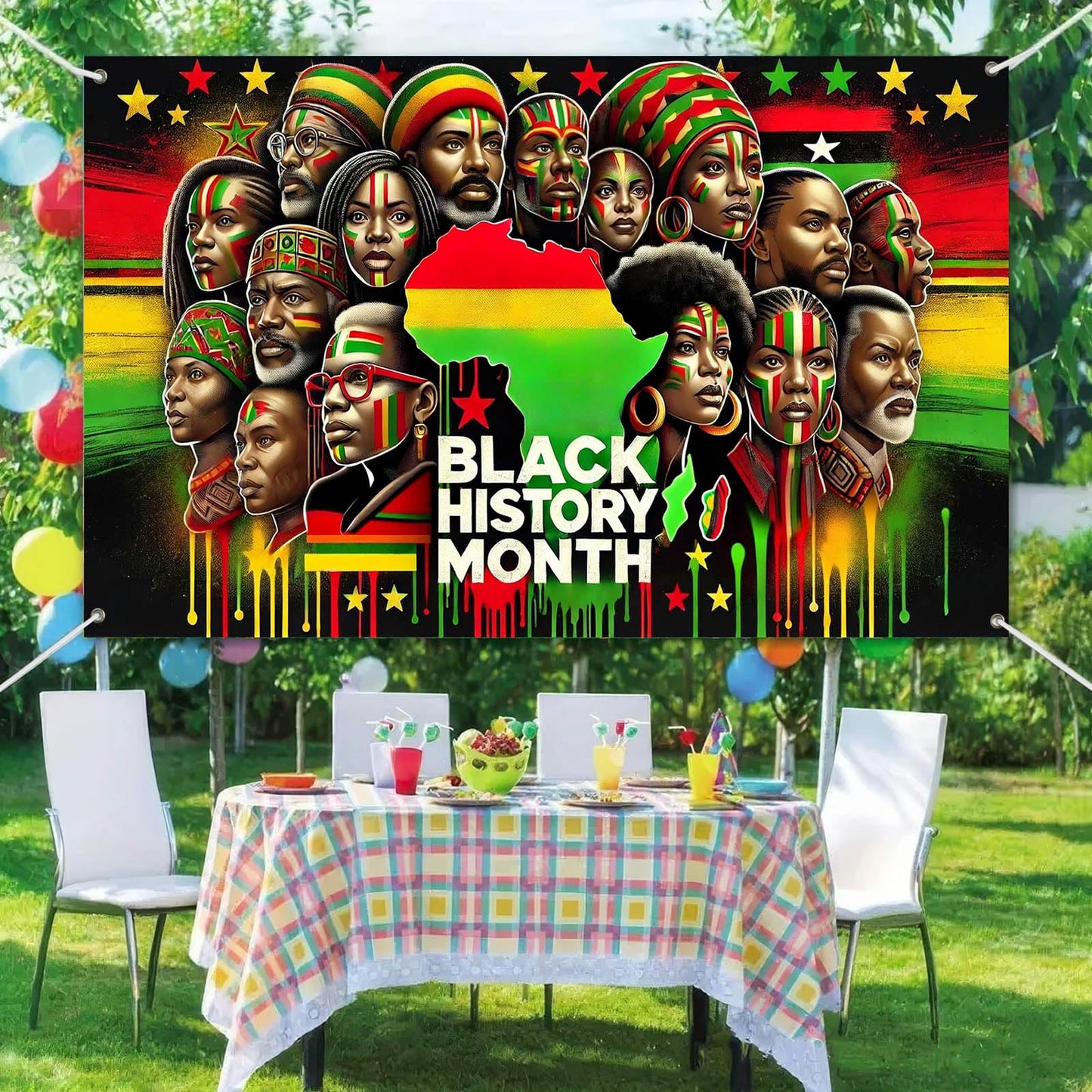 HOMETITUTE Black History Banner African Culture Power Decorations 71 x 43 Inch BST326H
