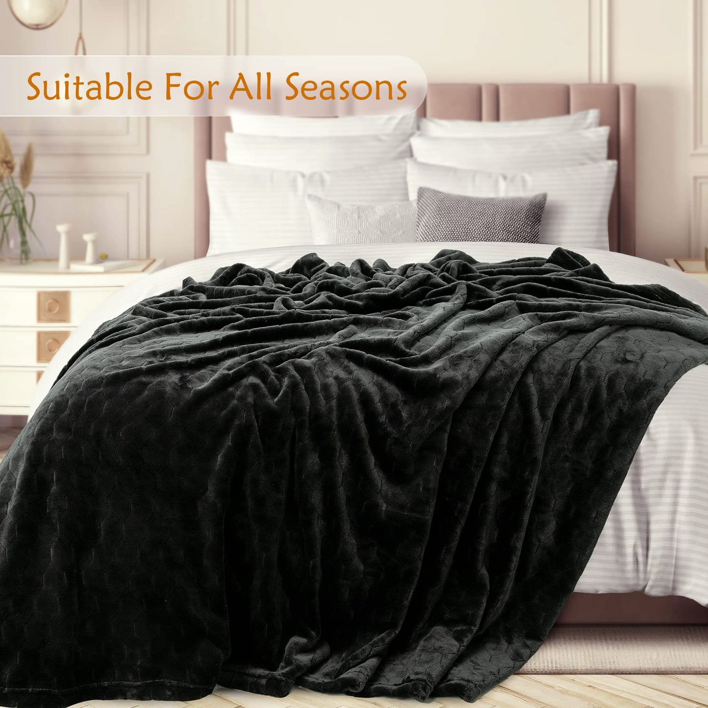 TOONOW Fleece Blanket Super Soft Cozy Throw Blanket 50" x 60", Lightweight Fuzzy Comfy Textured Flannel Blanket Warm Plush Throw Blankets for Couch, Sofa, Bed, Emerald WN420